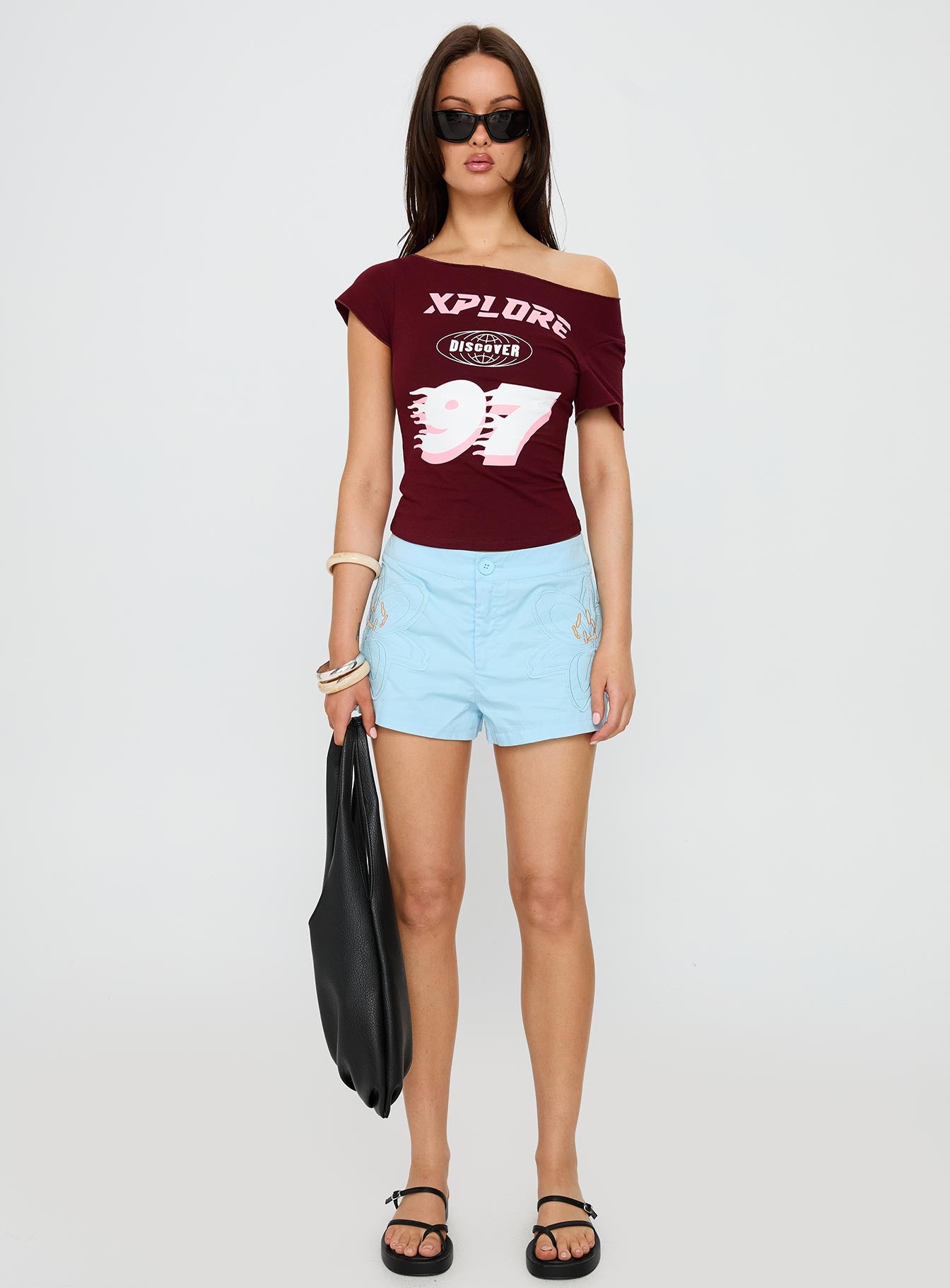 Leleia Embroidered Shorts Blue - Image 7