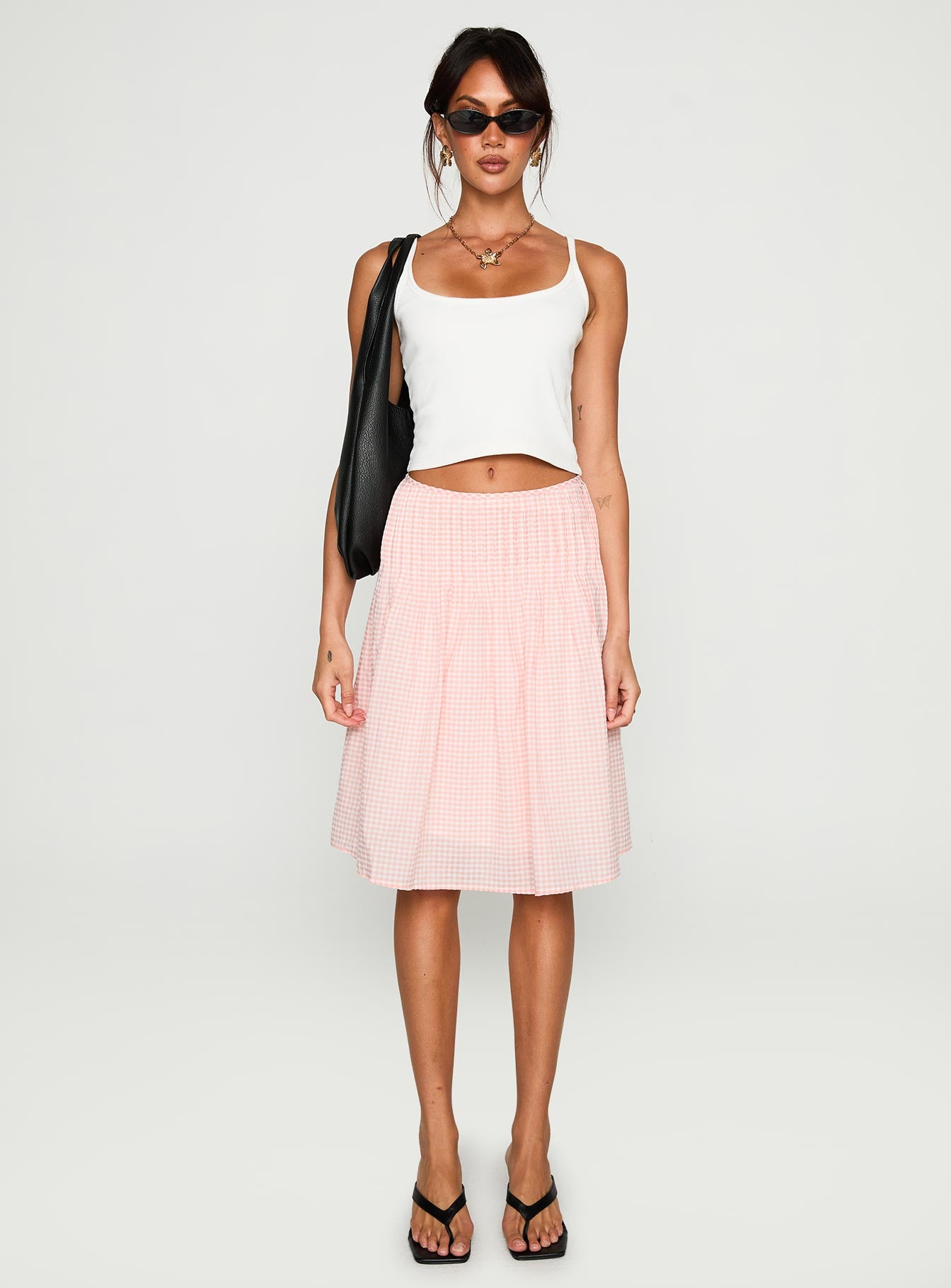 Maryanna Midi Skirt Pink Gingham - Image 7