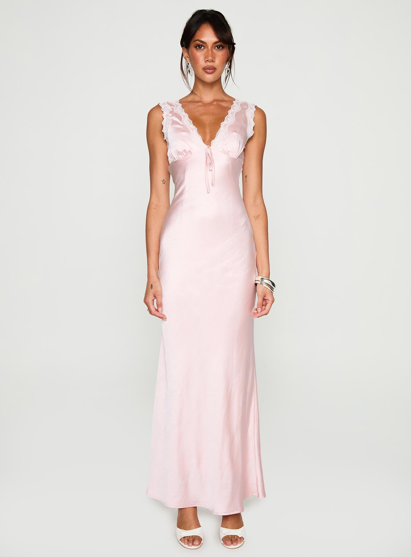 Liliya Lace Maxi Dress Pink - Image 7