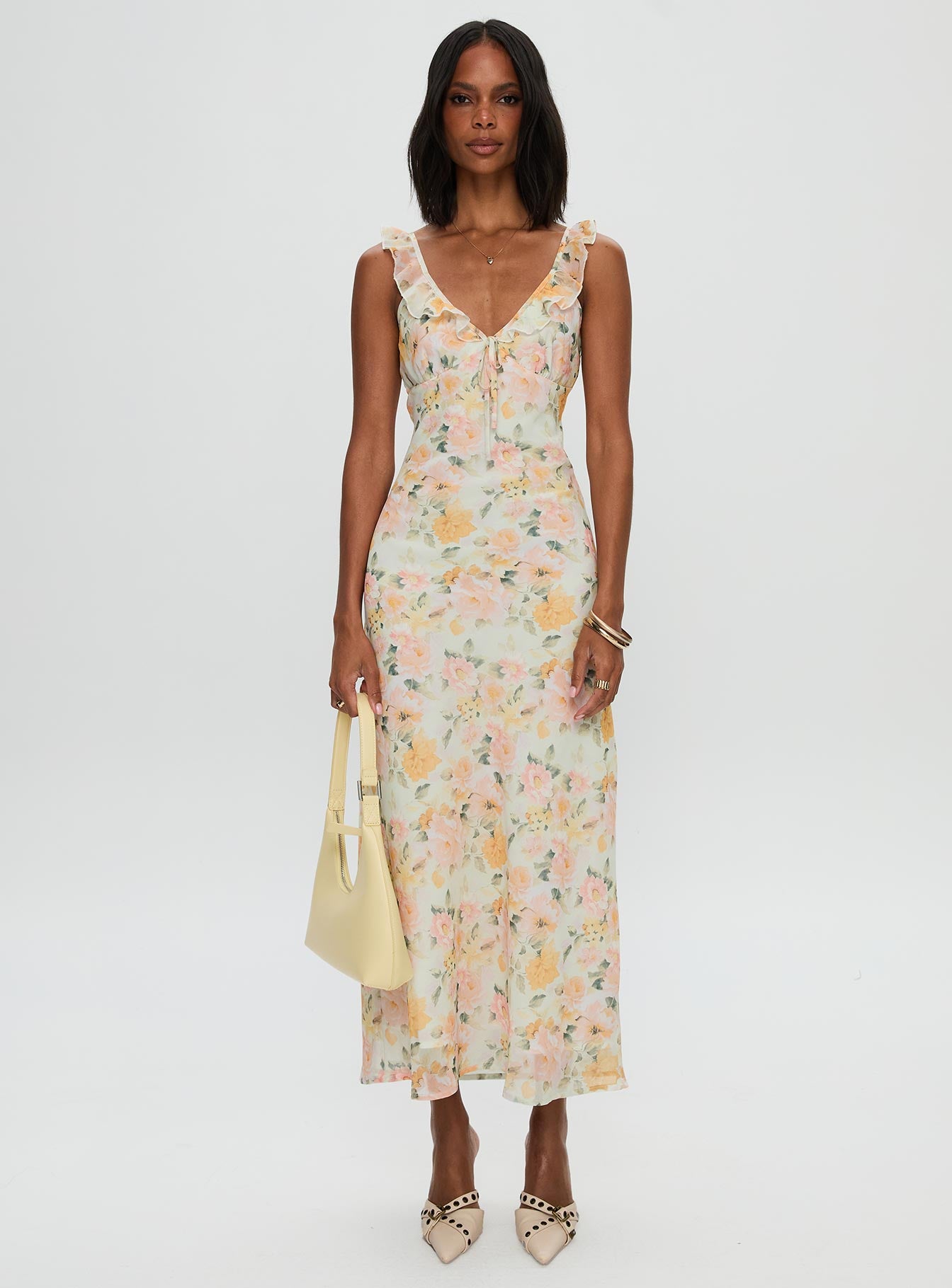 On A Wave Frill Detail Maxi Dress Multi - Image 6