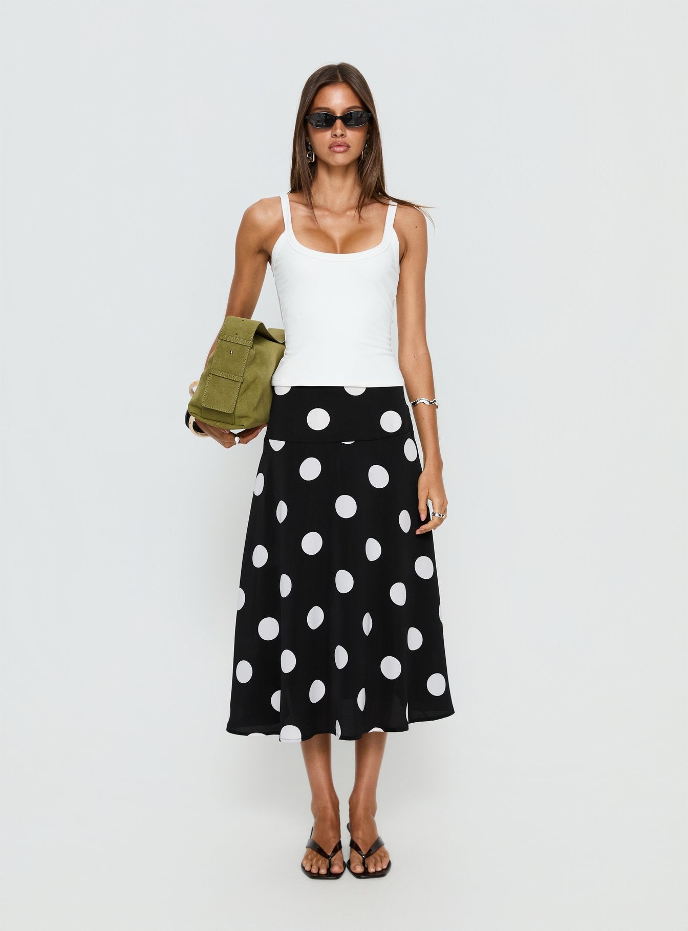 Picture It Midi Skirt Black Polka Dot - Image 7