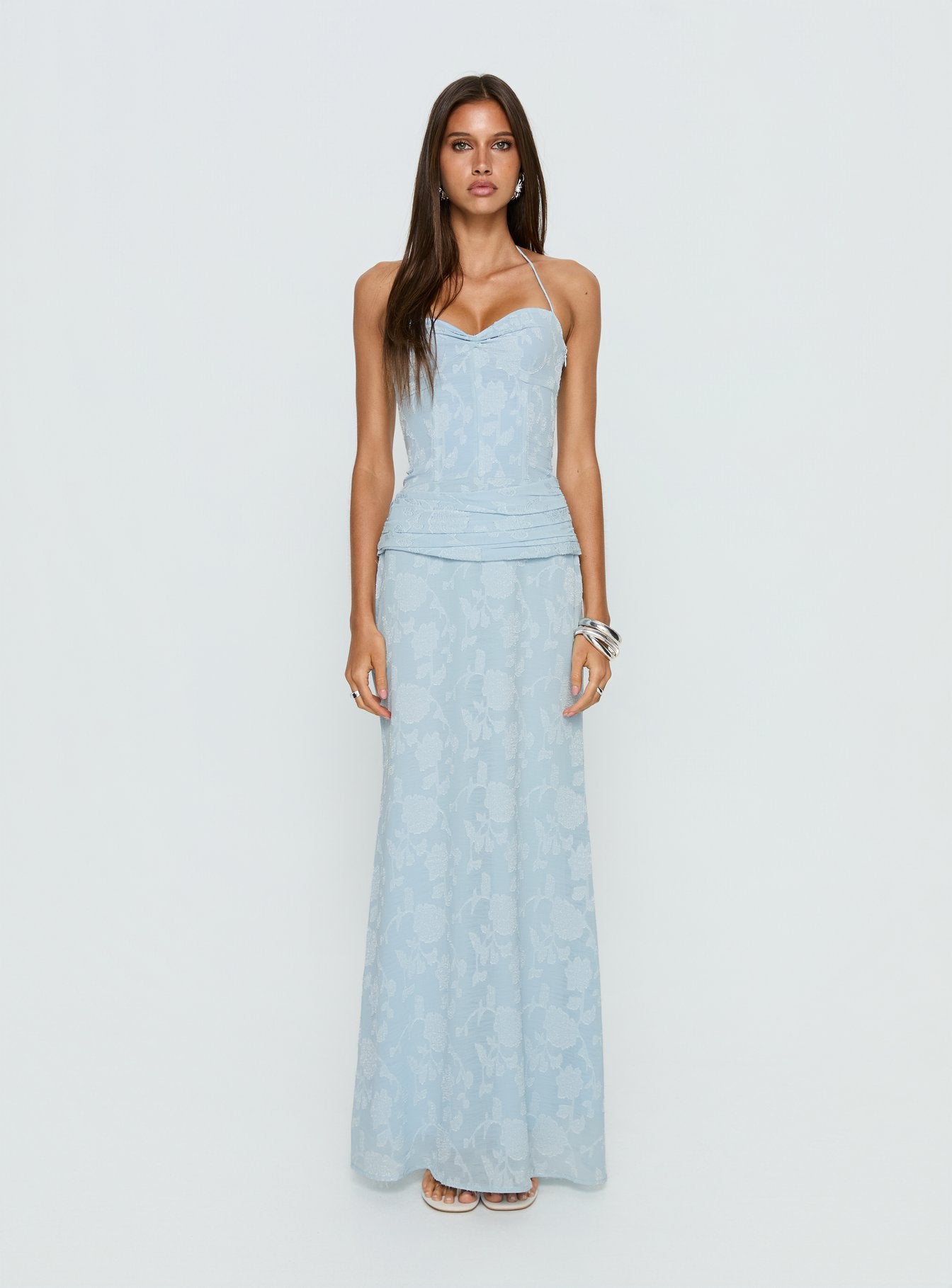 Love From Portofino Corset Maxi Dress Blue - Image 7