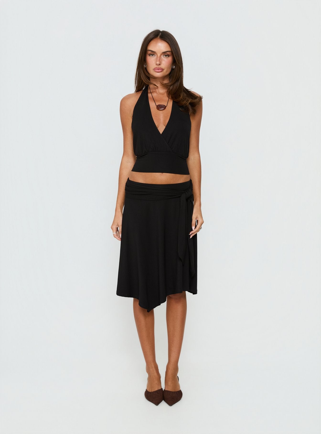 Arabele Halter Wrap Top Black - Image 7