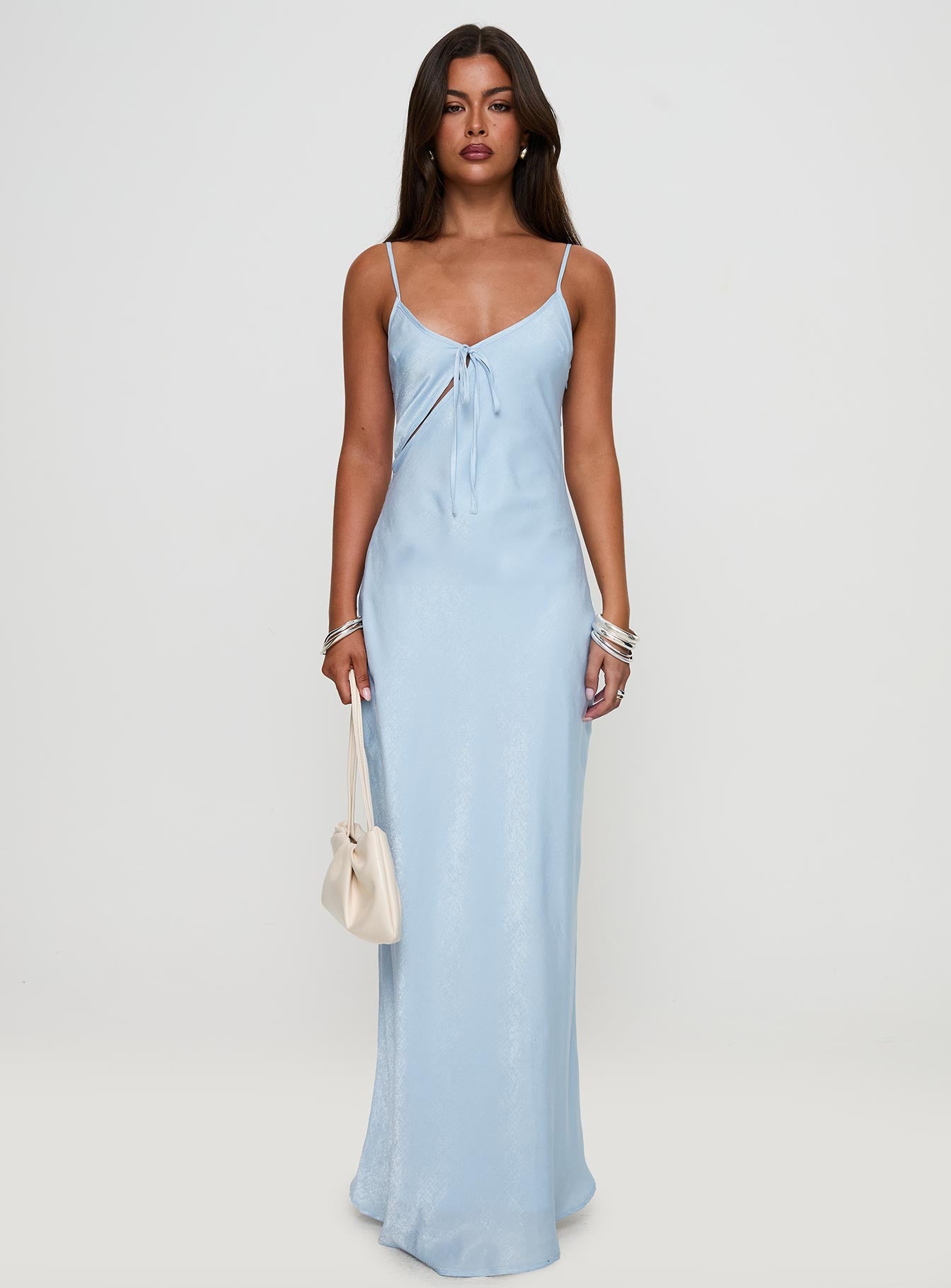 Linger Bias Cut Maxi Dress Blue - Image 7