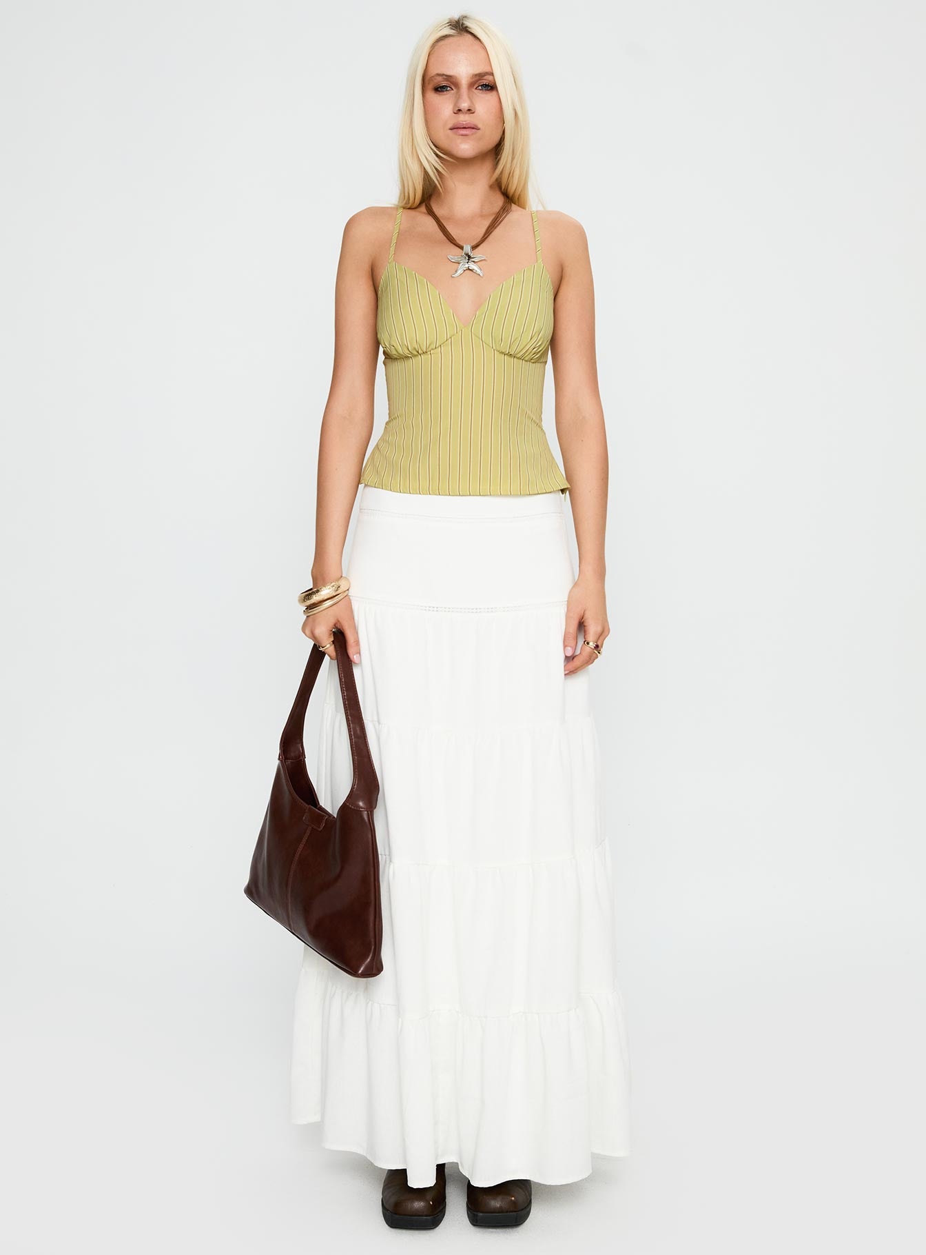 Lucky Babe Cami Top Sage Stripe - Image 7