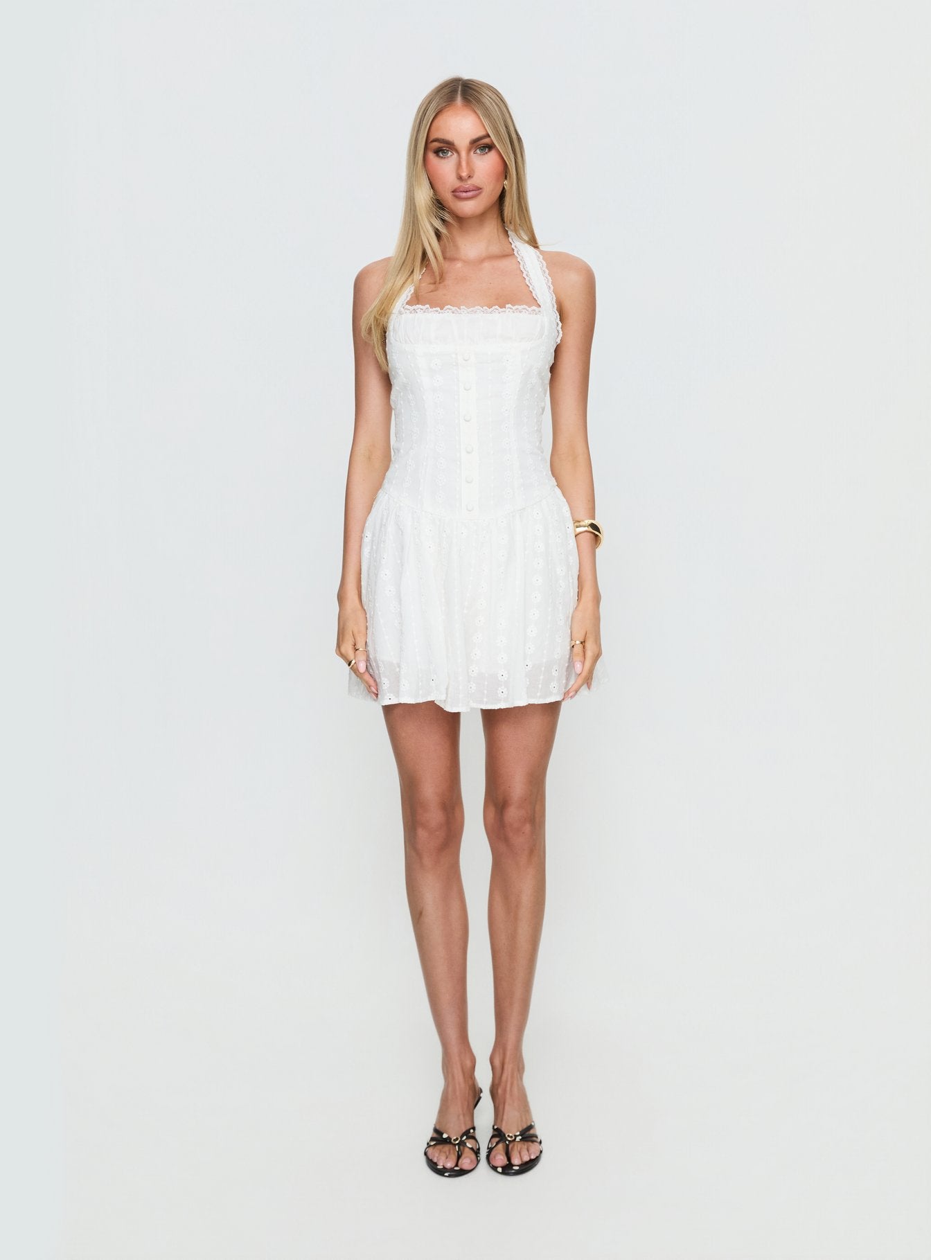 Candy Clouds Halter Playsuit White - Image 7