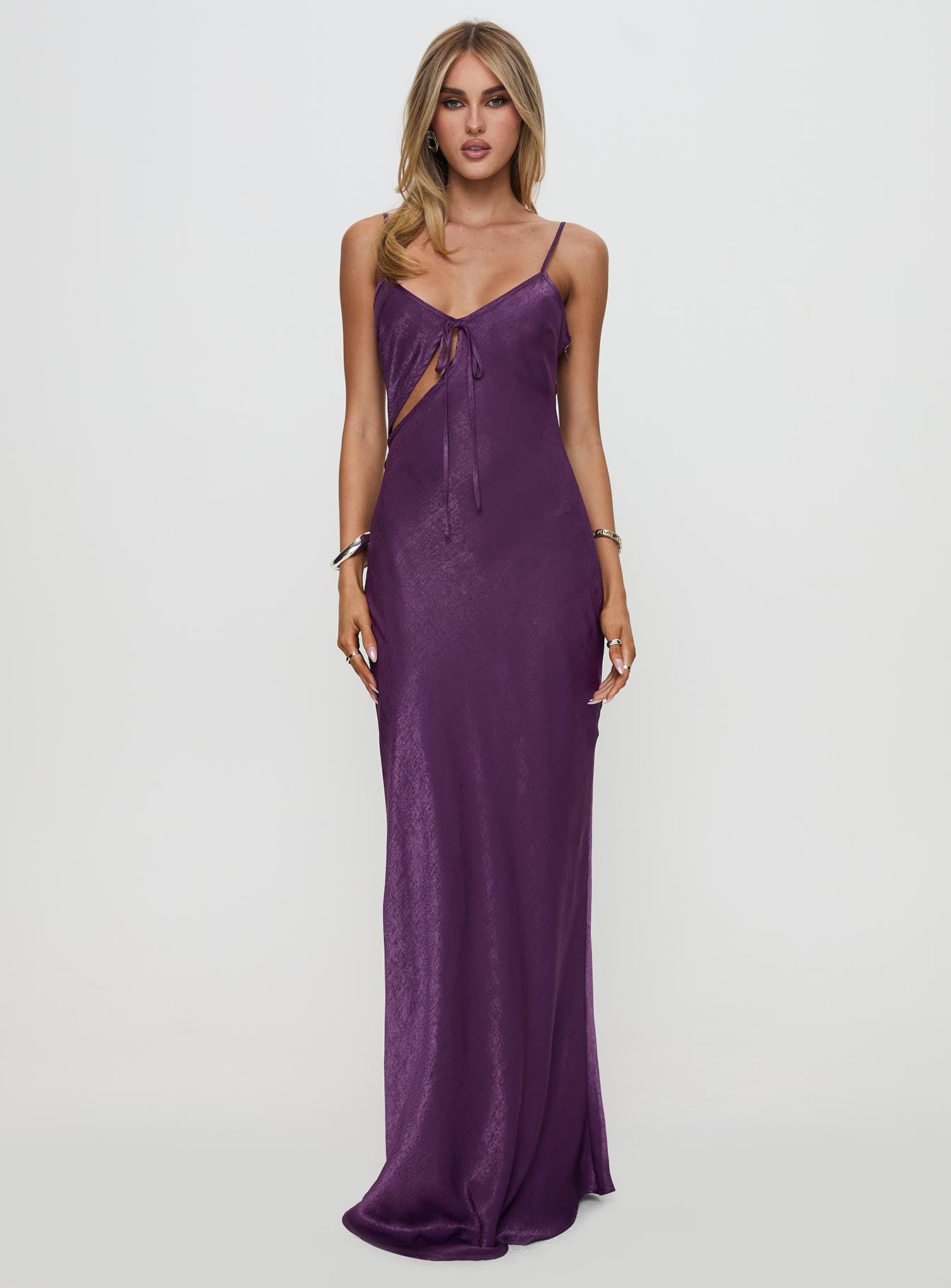 Linger Bias Cut Maxi Dress Purple - Image 7