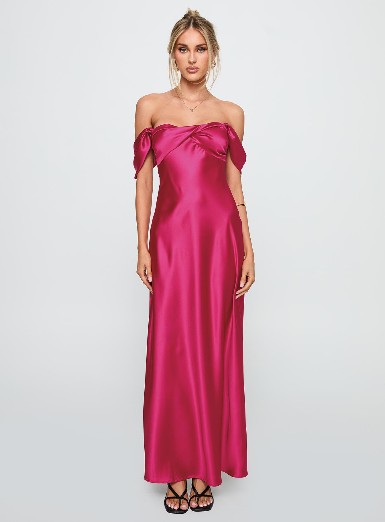 Live For You Off The Shoulder Maxi Dress Hot Pink - Image 7