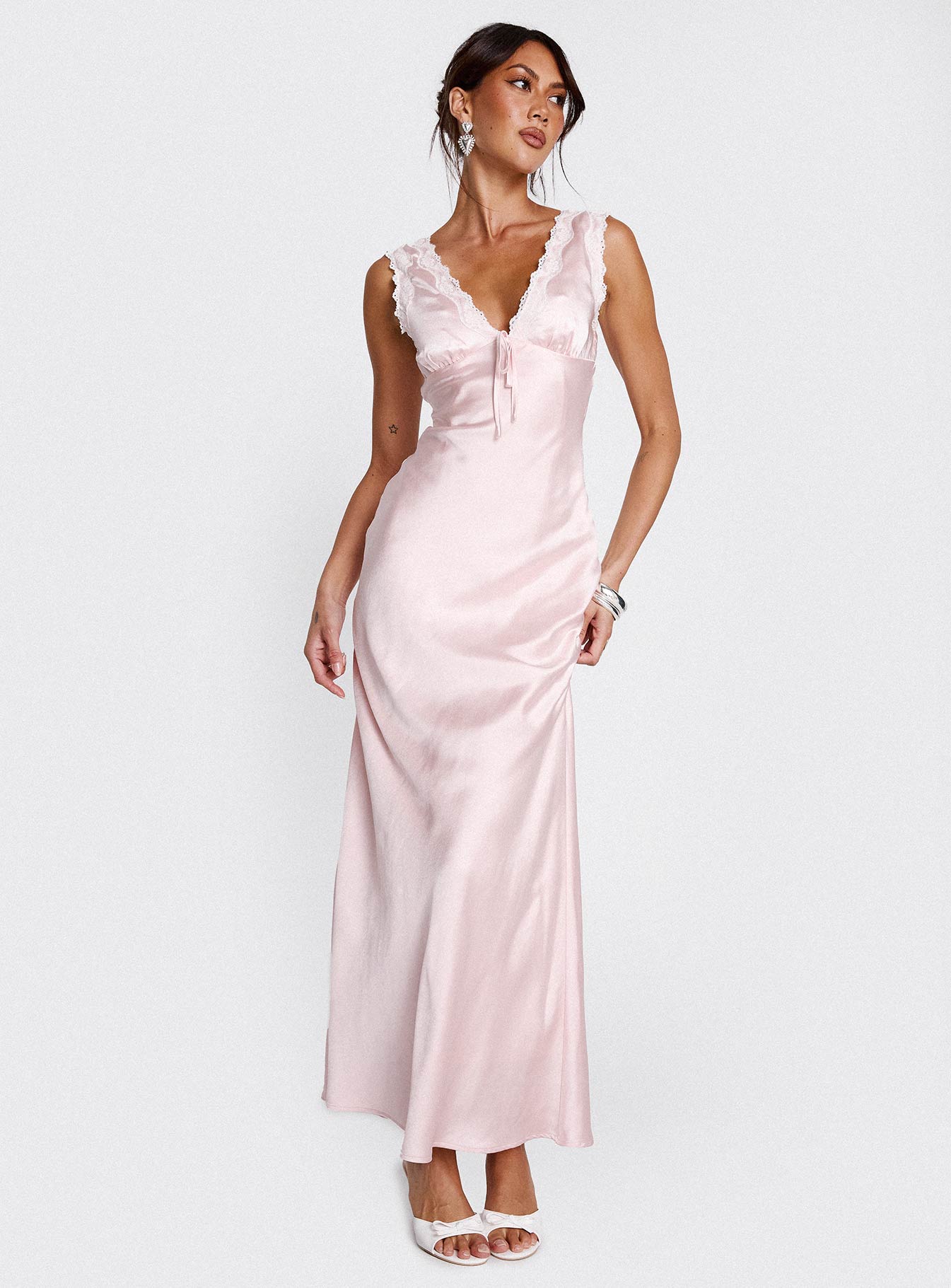 Liliya Lace Maxi Dress Pink - Image 8