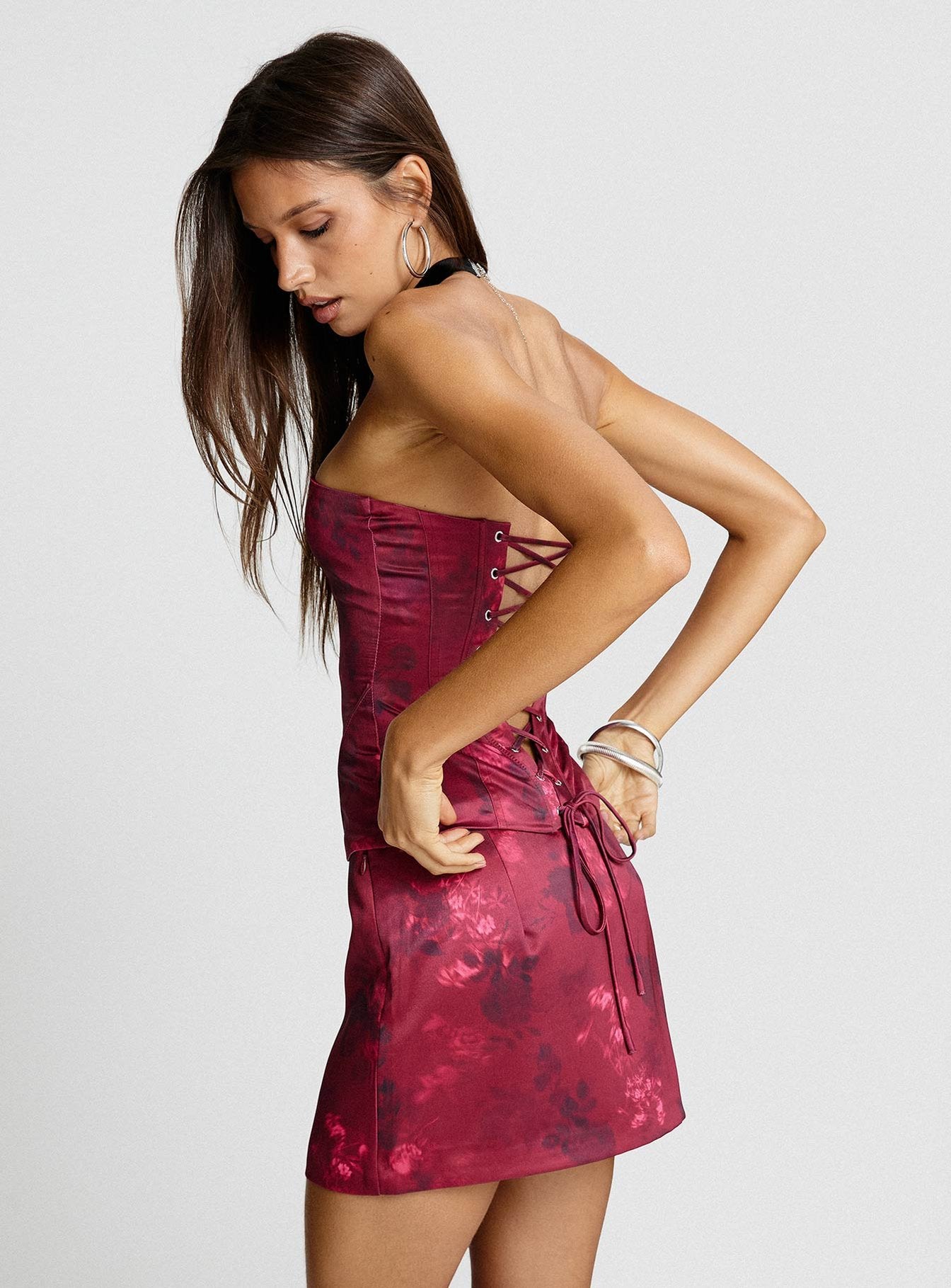 Lovesita Corset Top Red Floral - Image 10