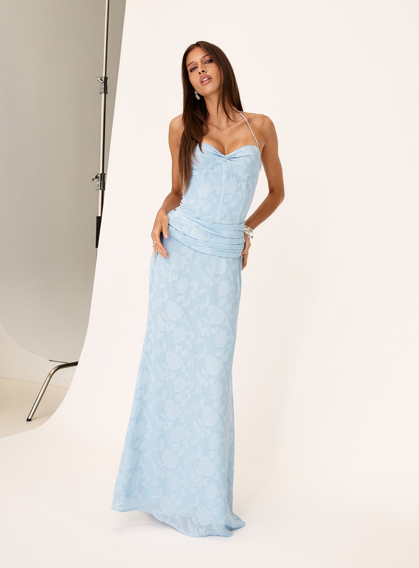 Love From Portofino Corset Maxi Dress Blue - Image 8