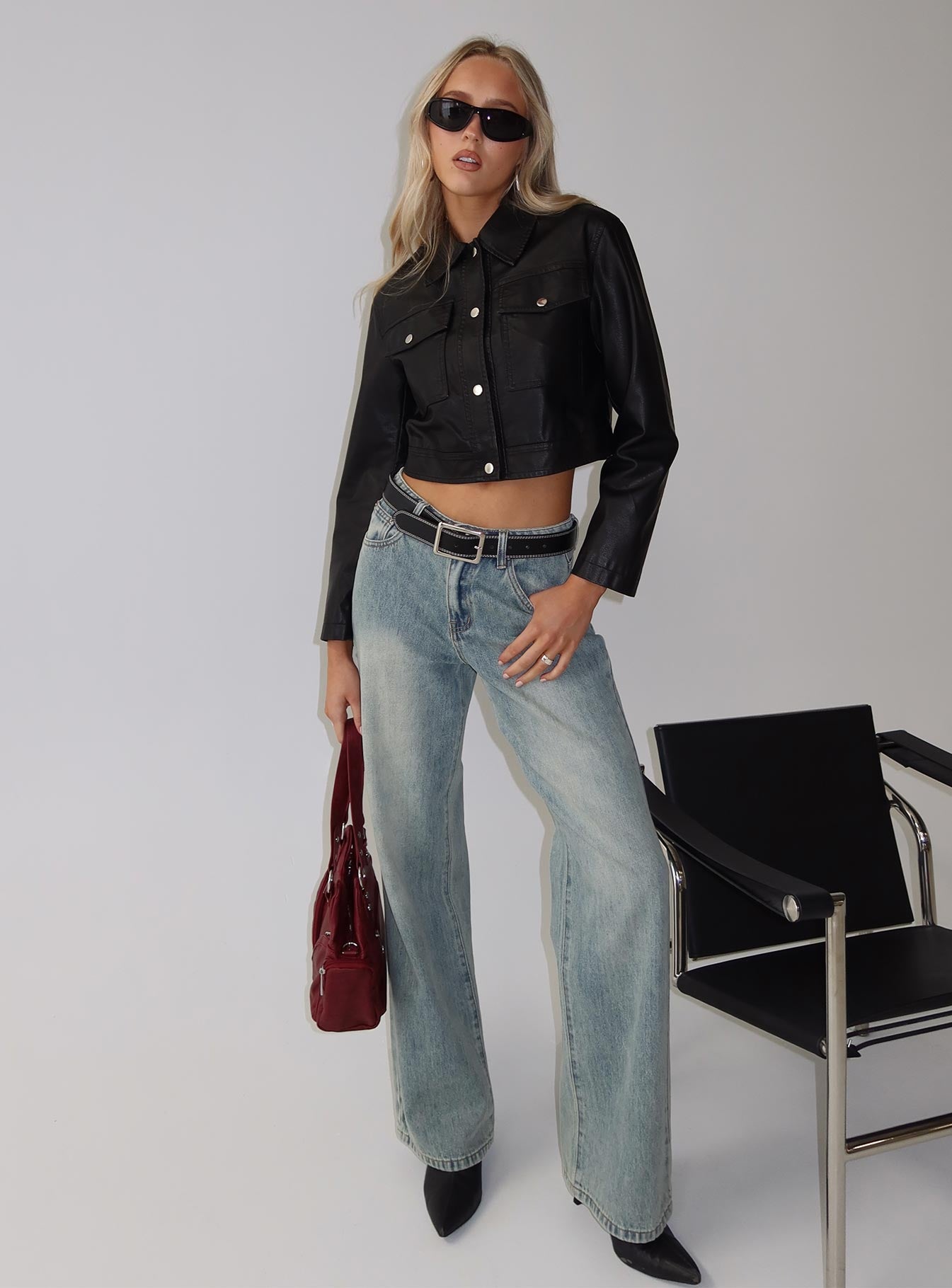 Echo Park High Rise Straight Leg Jeans Vintage Wash - Image 8