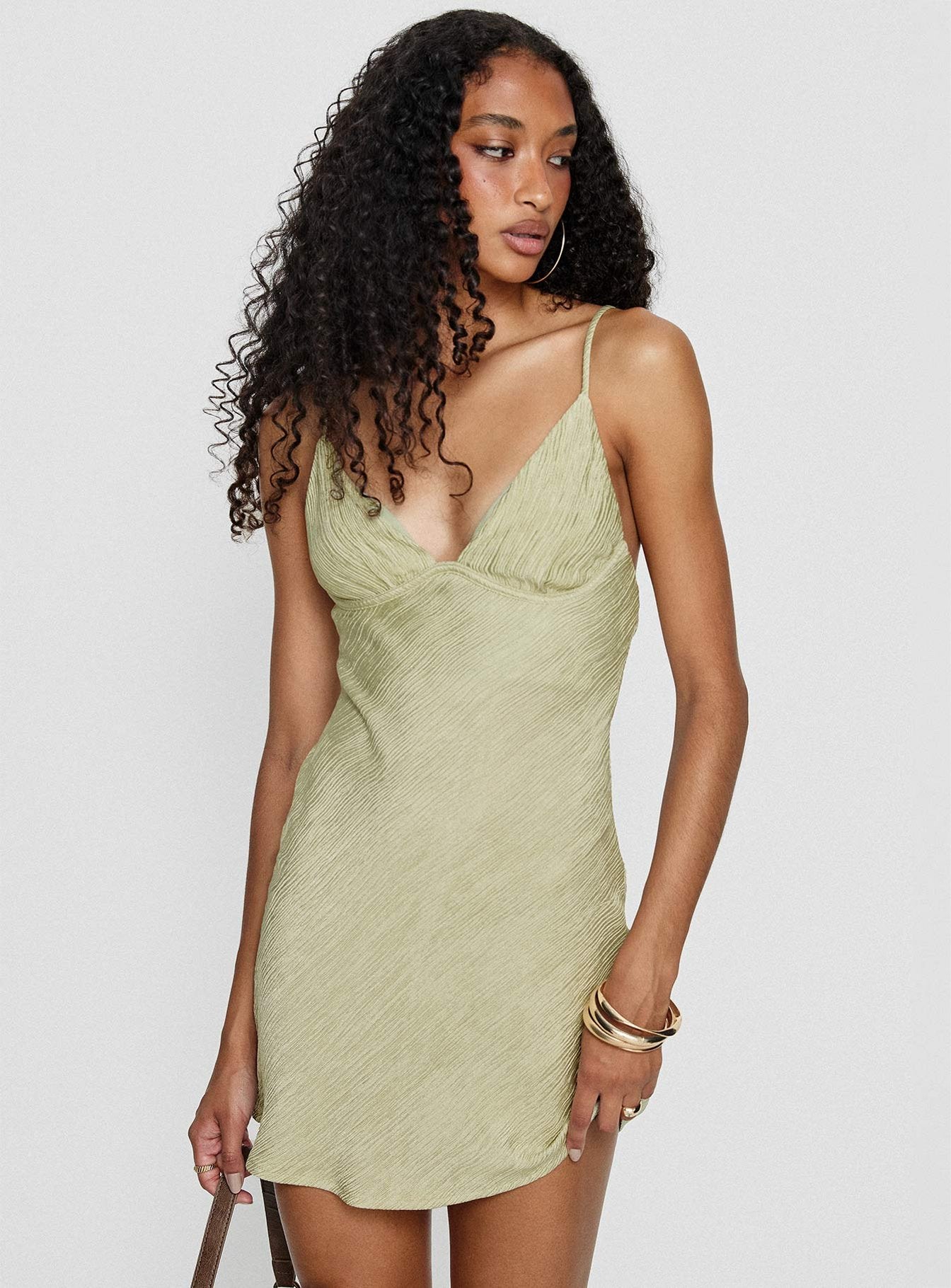 Makaia Balconette Mini Dress Sage - Image 8