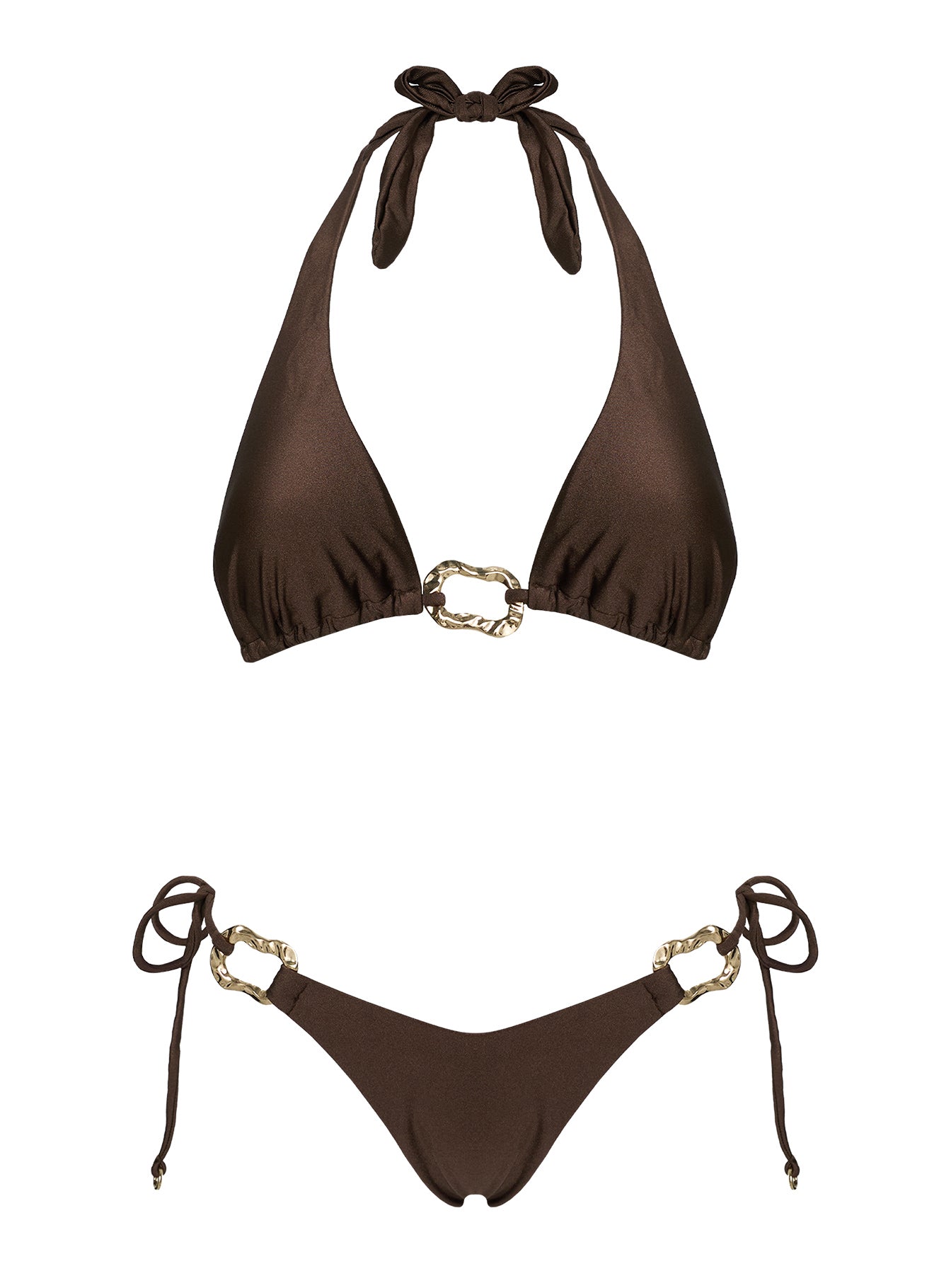 Fianna Halter Hardware Bikini Top Brown - Image 5