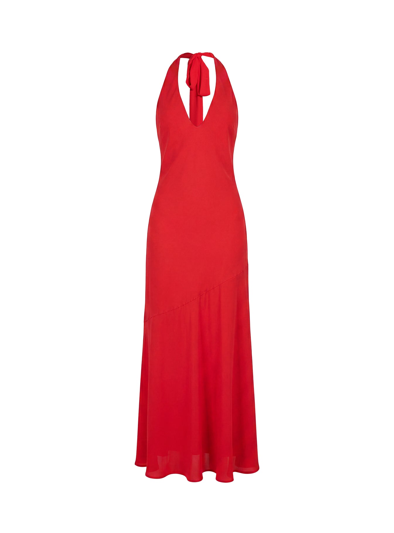 Luannie Halter Scarf Tie Maxi Dress Red - Image 10