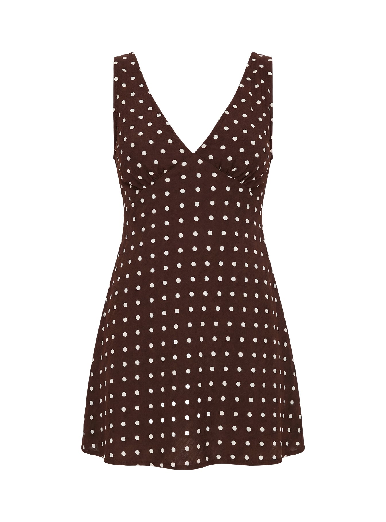 Nellie Mini Dress Brown Polka Dot Tall - Image 7