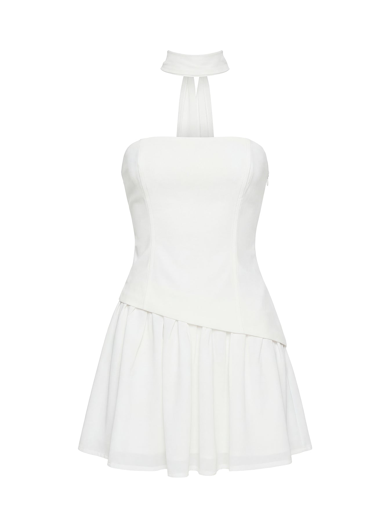 Odela Strapless Drop Waist Mini Dress White - Image 8