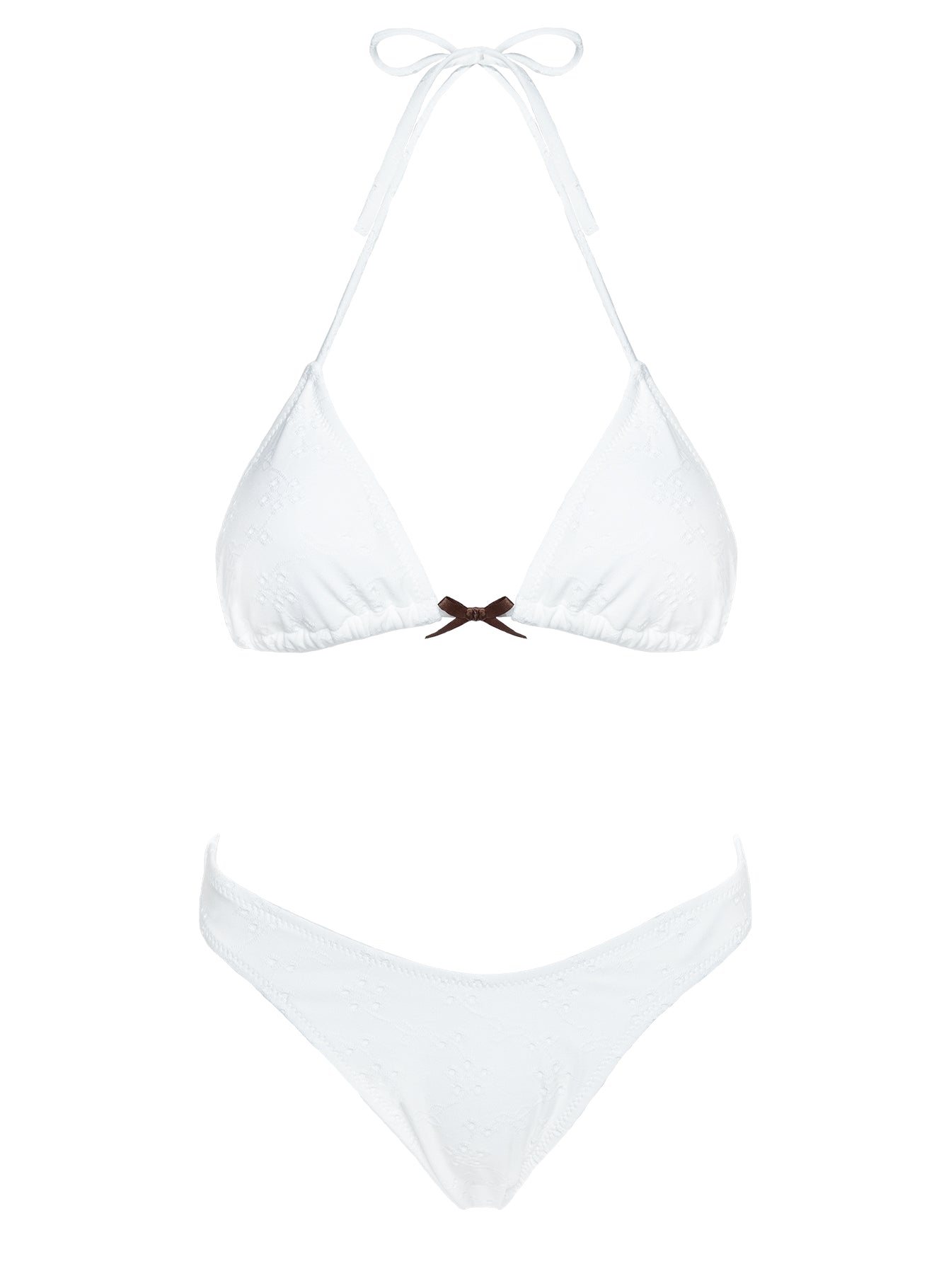 Lucky Bay Anglaise Triangle Bikini Top White - Image 5