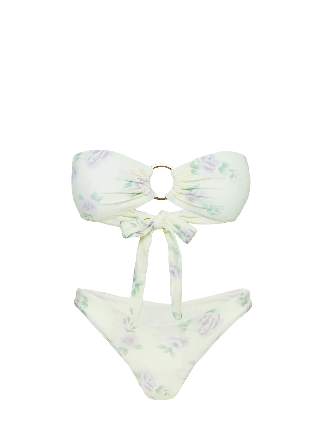 Macs Bandeau Bikini Top Yellow / Purple Floral - Image 5