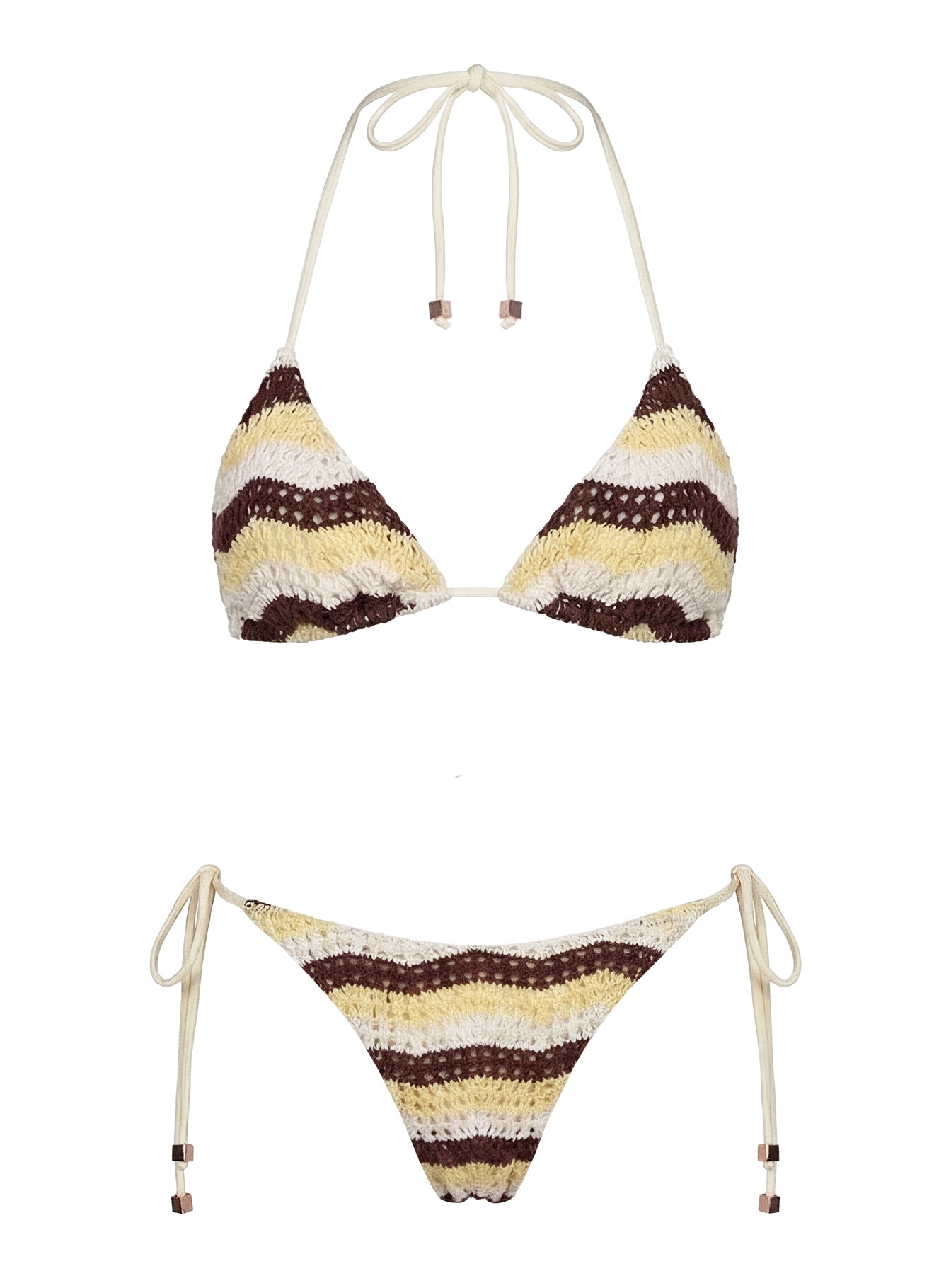 Passiona Tie Side Bikini Bottom Butter / Chocolate - Image 5