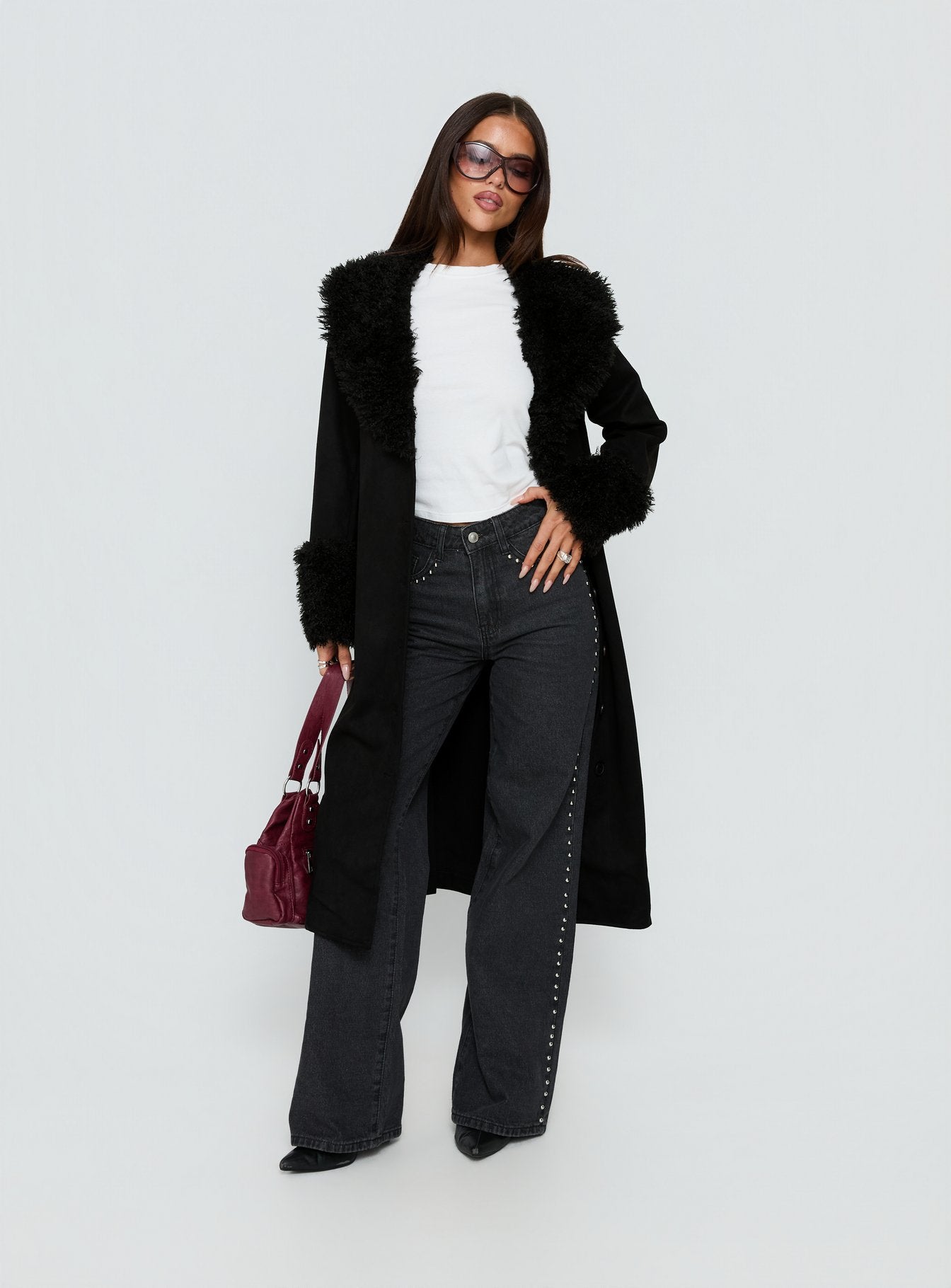 Alternative view of After Party Shearling Jacket Black