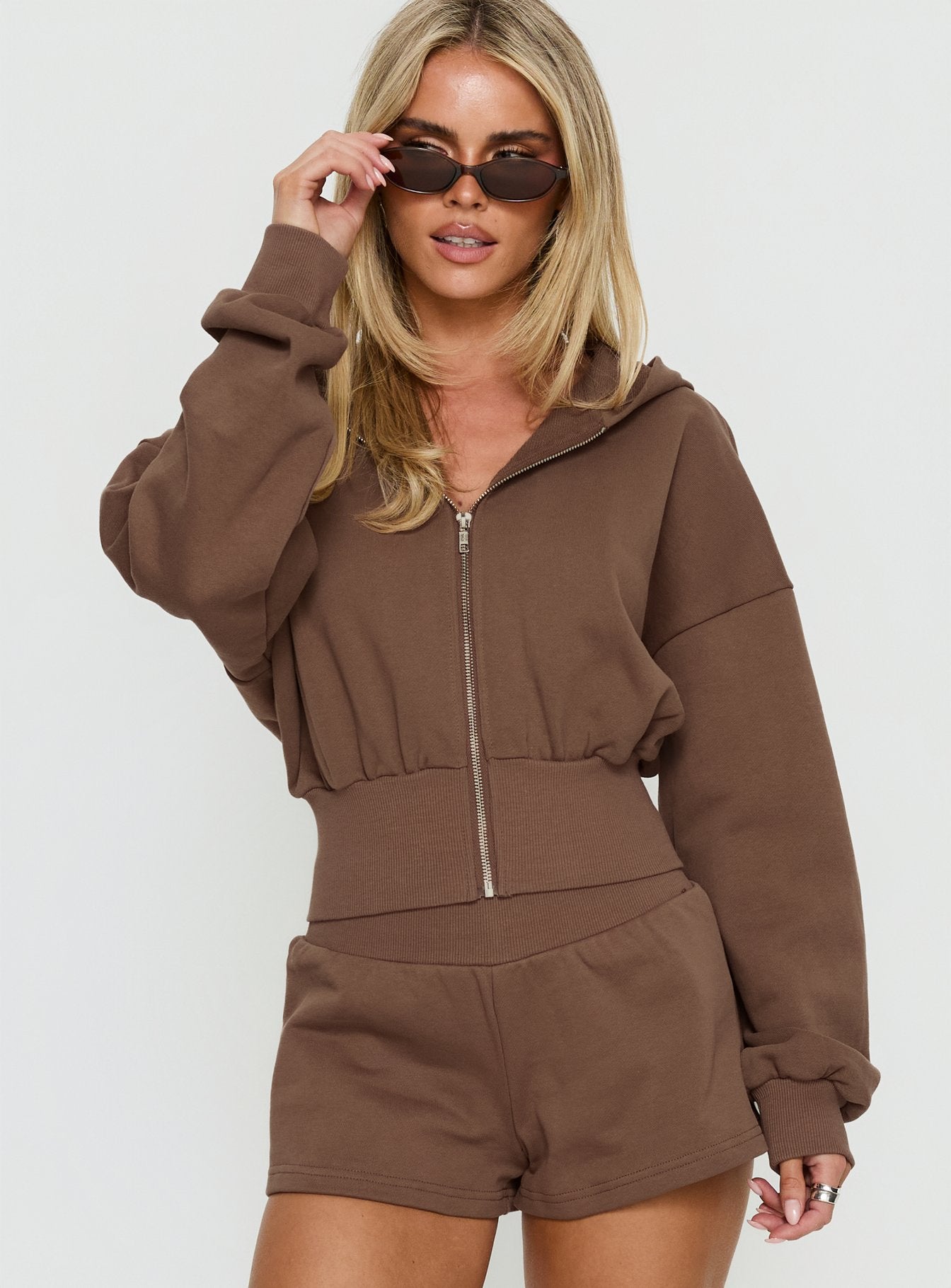 Alternative view of Daytime Cropped Blouson Hoodie Cocoa