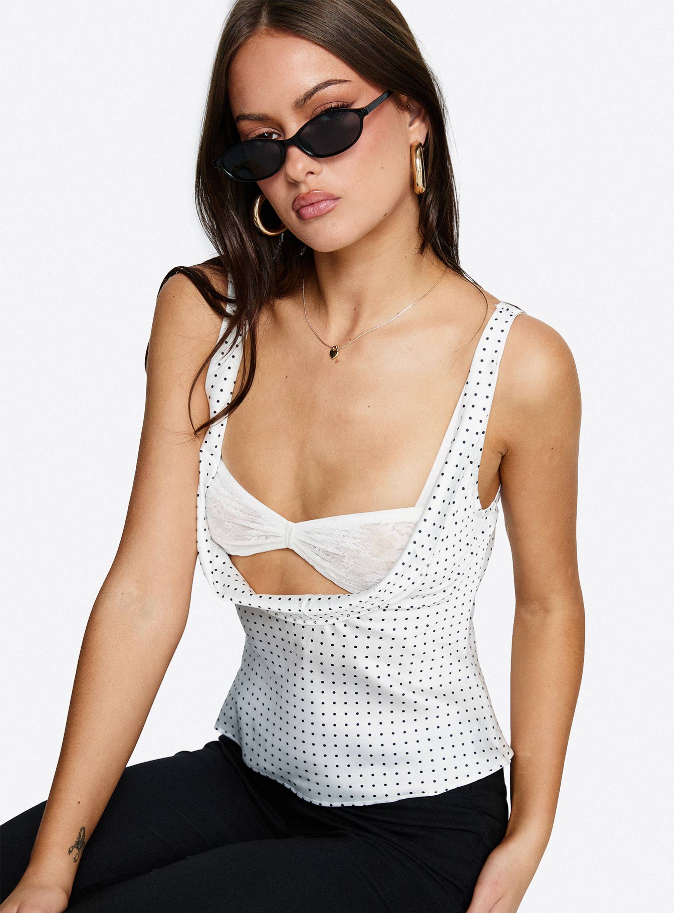 Alternative view of Delilah Top Porcelain Polka