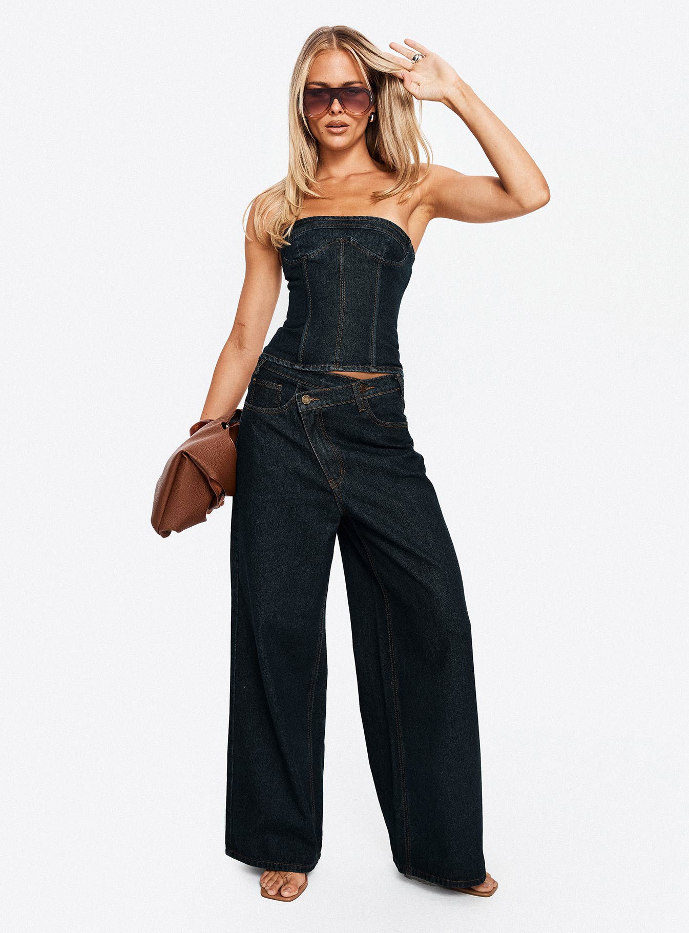 Alternative view of Blue Crush Low Rise Wide Leg Jeans Indigo