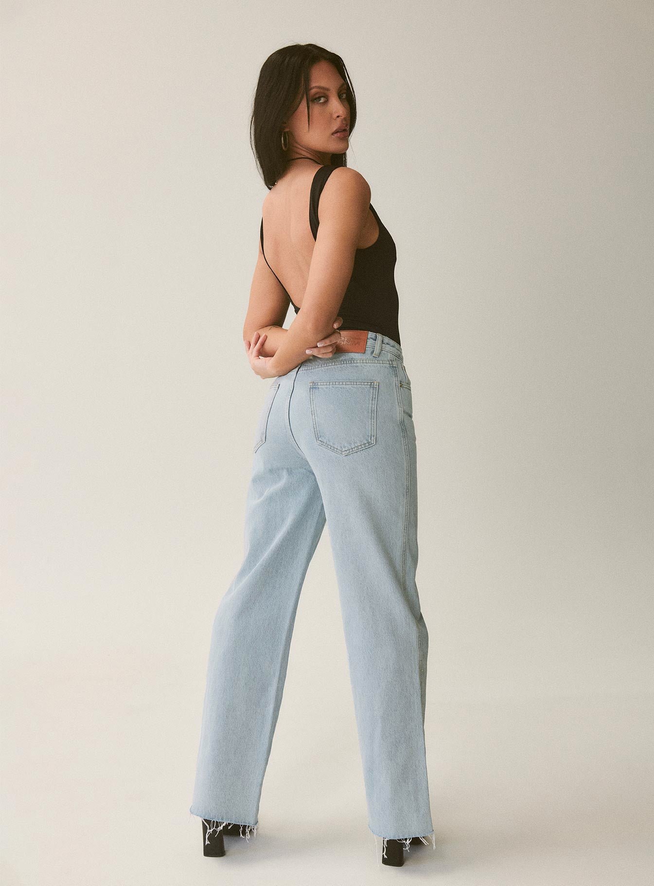 Alternative view of Arlington Straight Leg Denim Jeans Light Wash