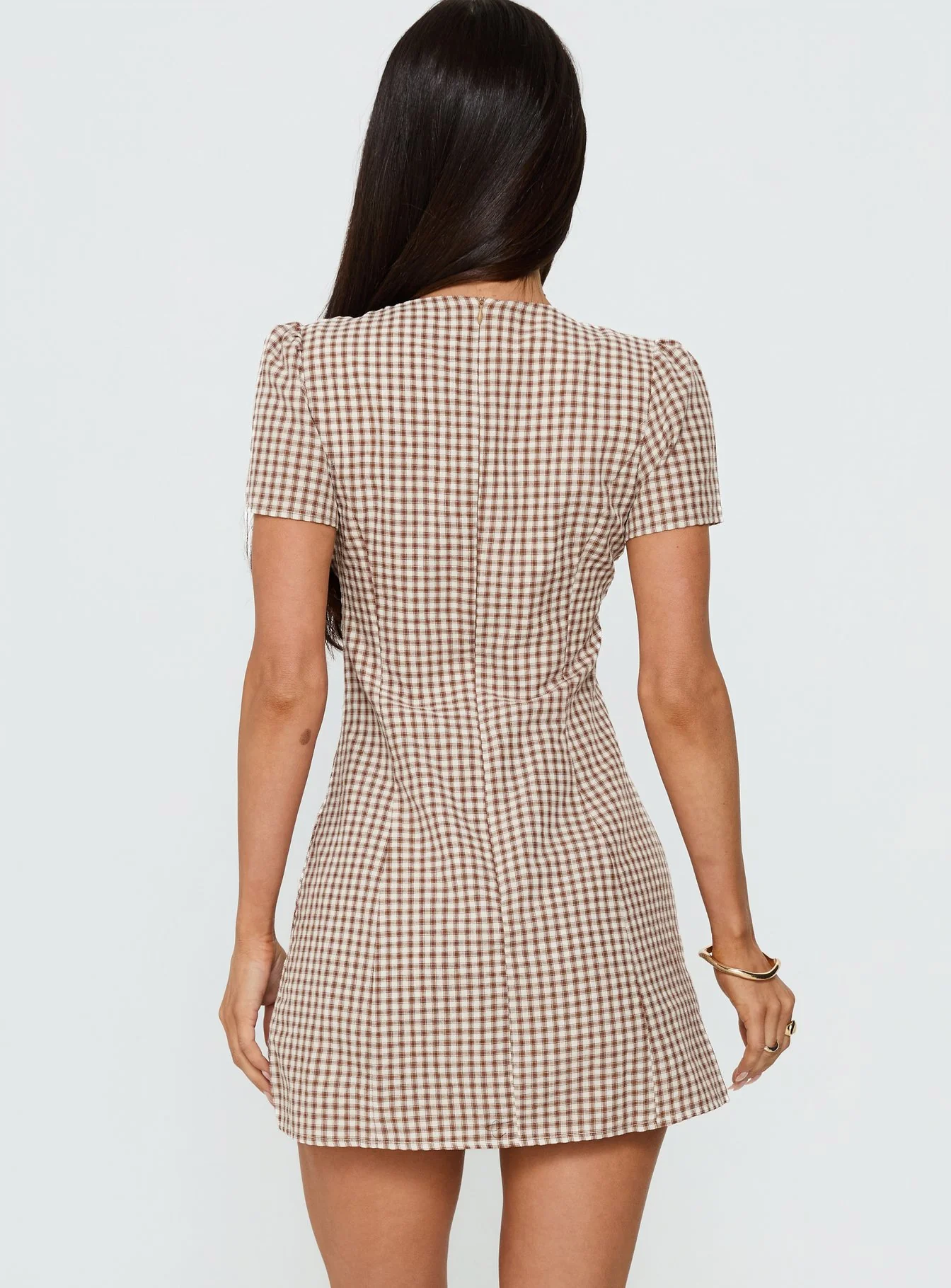 Alternative view of Loveliness Romper Brown Check
