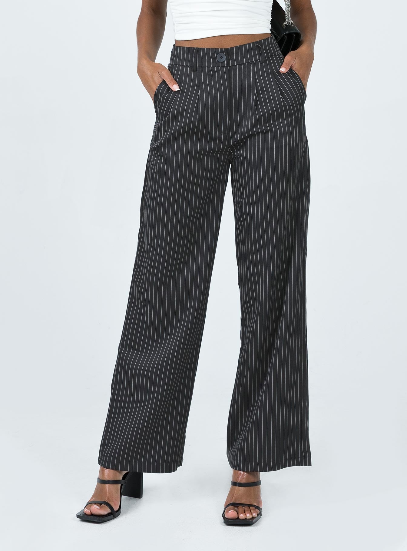 Archer Pants Pinstripe Black - Image 2