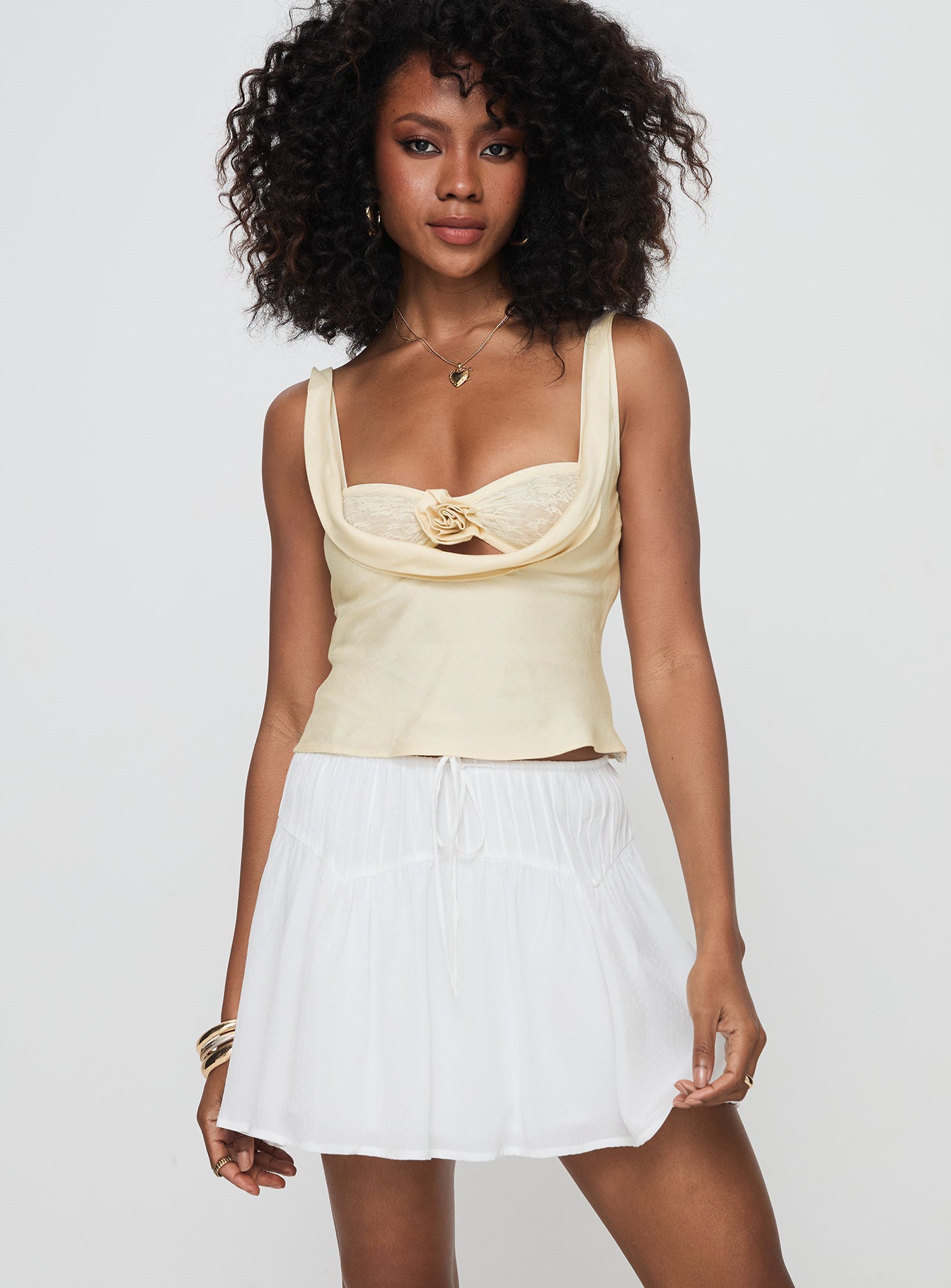 Alternative view of Cherry On Top Mini Skirt White