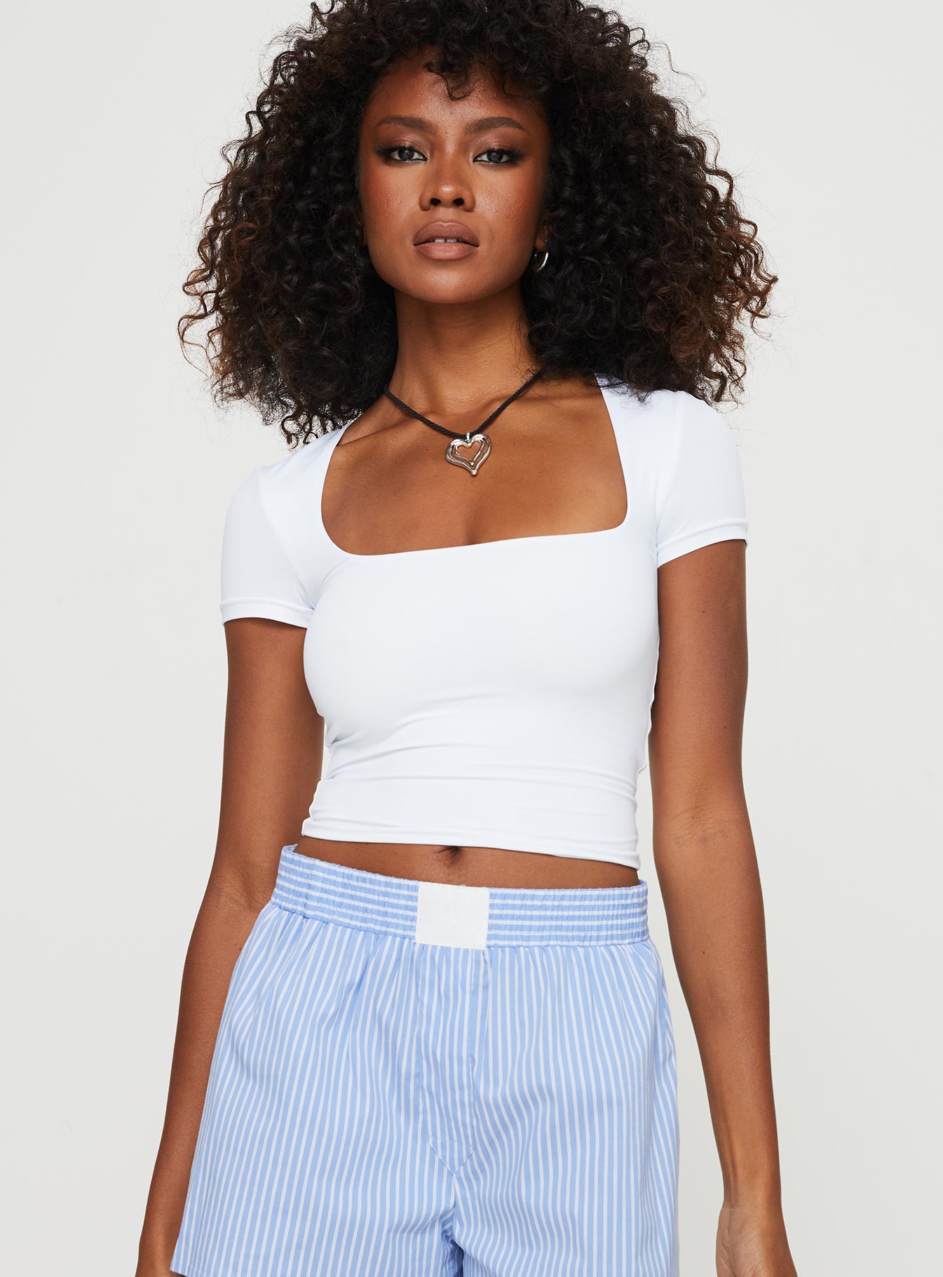 Alternative view of Back In Time Short Sleeve Top White