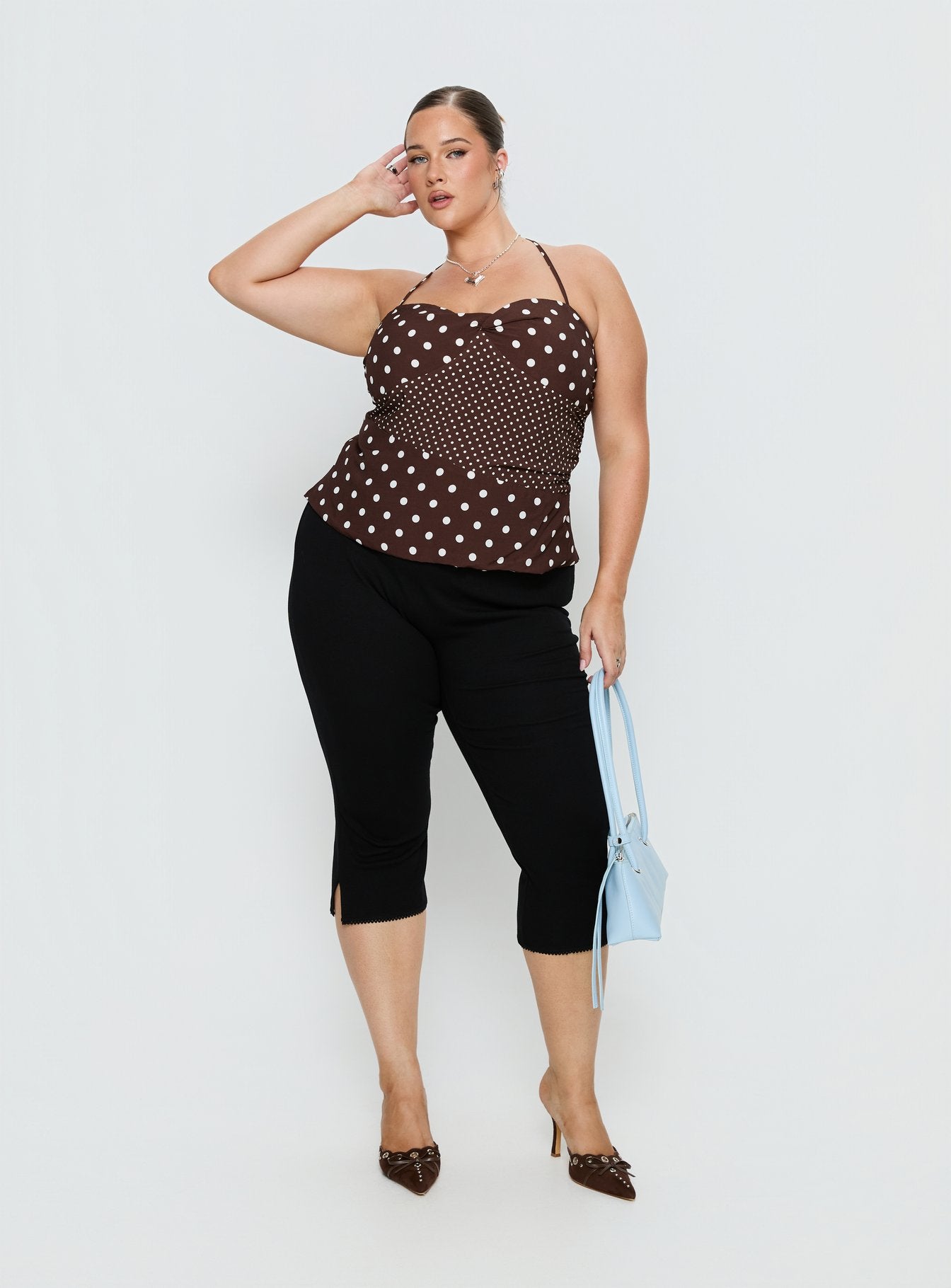 Alternative view of Baseline Rib Capri Pants Black Curve