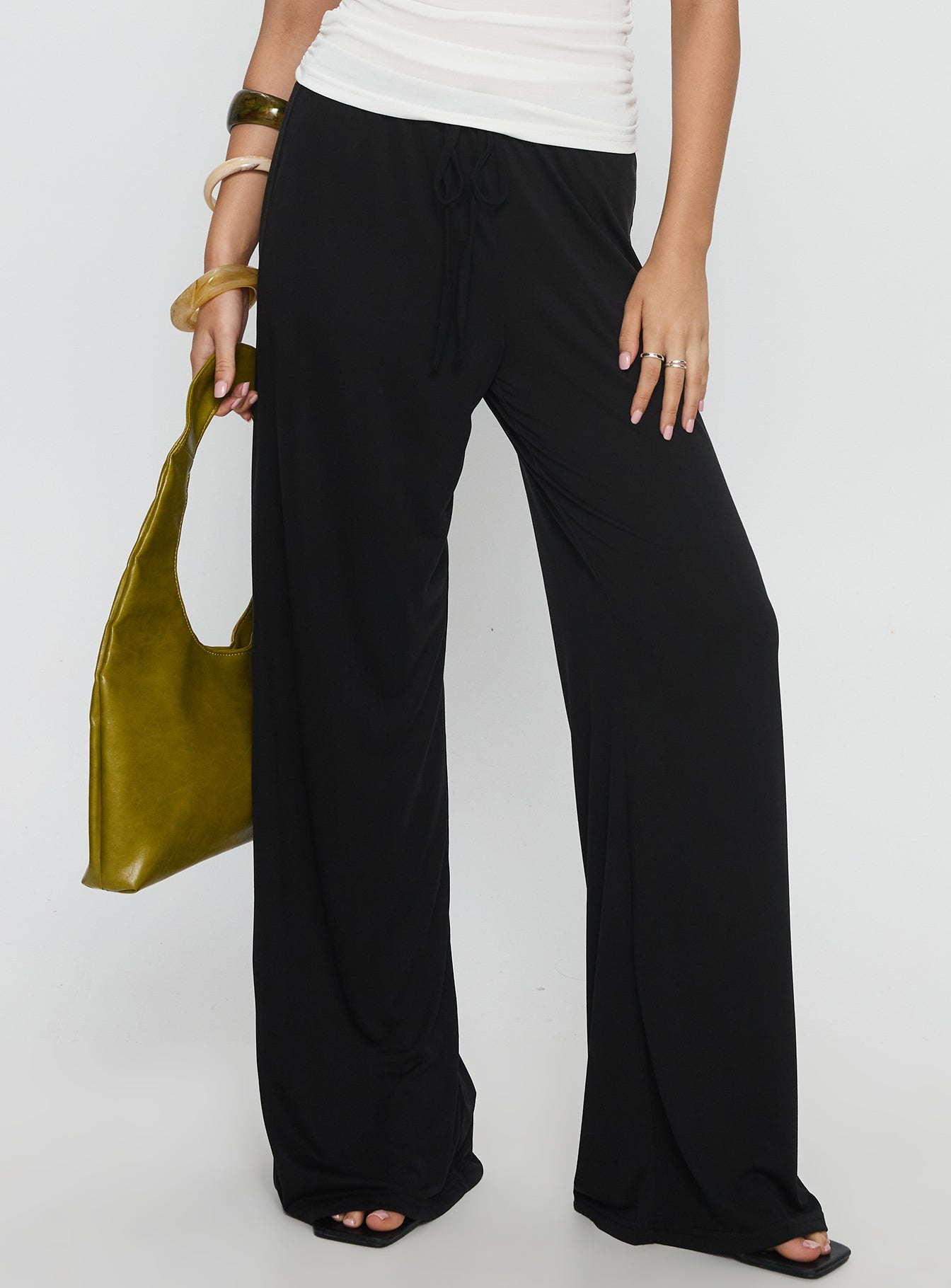 Alternative view of Gavrielle Jersey Wide Leg Pants Black