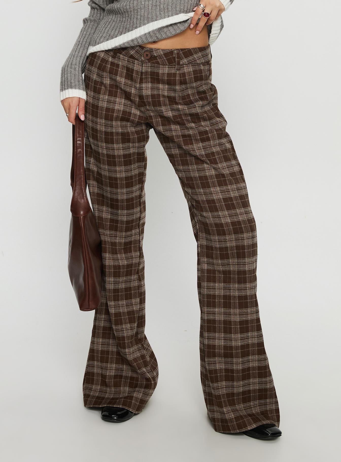 Alternative view of Emiroki Straight Leg Pants Brown Check