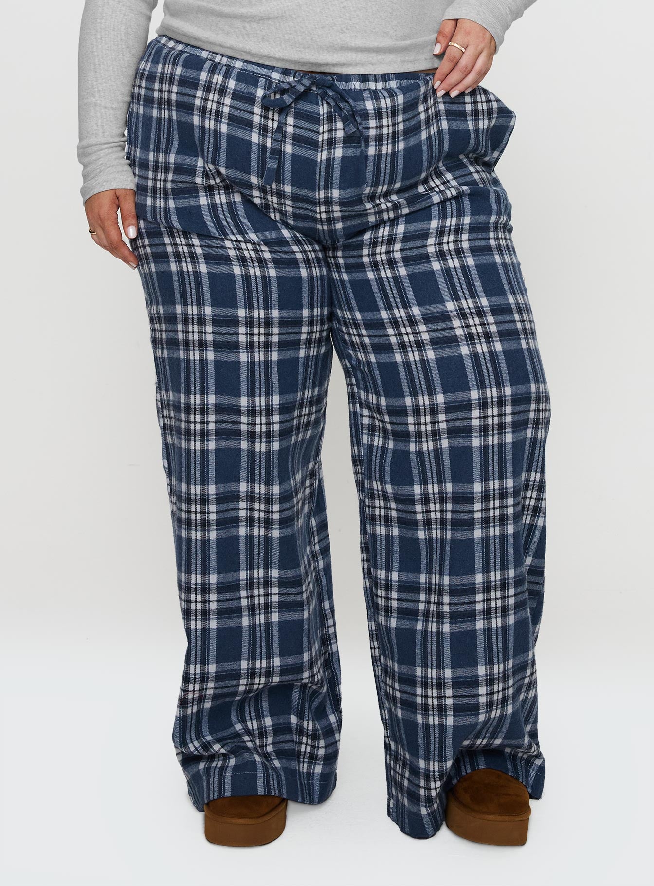 Alternative view of In The Morning Sleep Pant Blue Check Curve