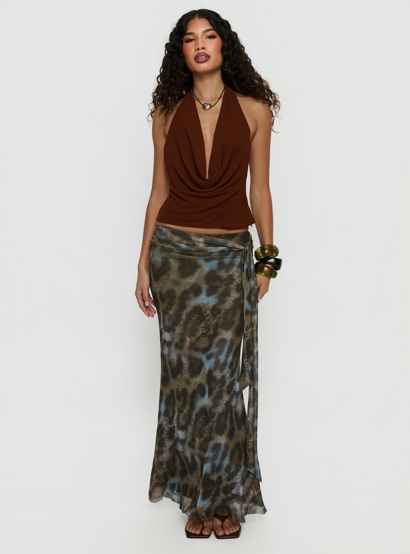 Alternative view of Caviar Tie Maxi Skirt Leopard