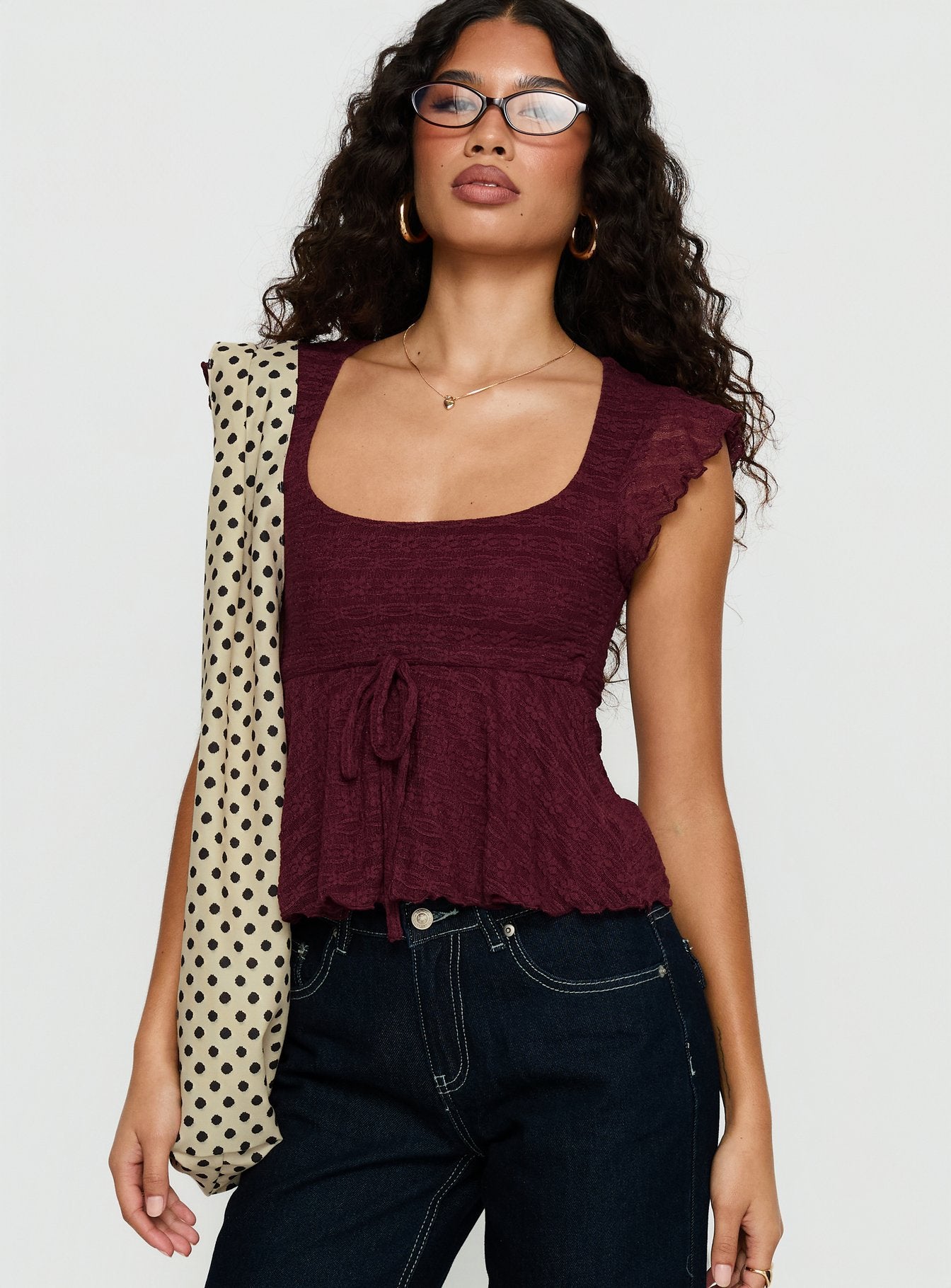 Alternative view of Auroraah Frill Top Cherry