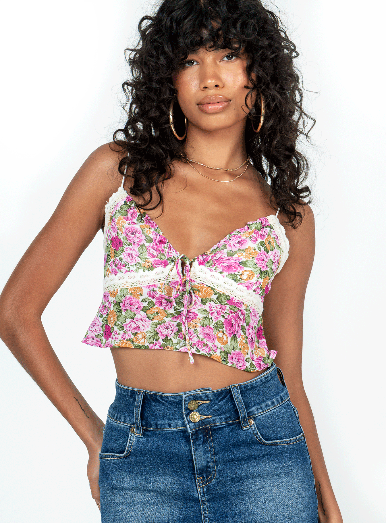 Emilee Top Pink Floral - Image 2