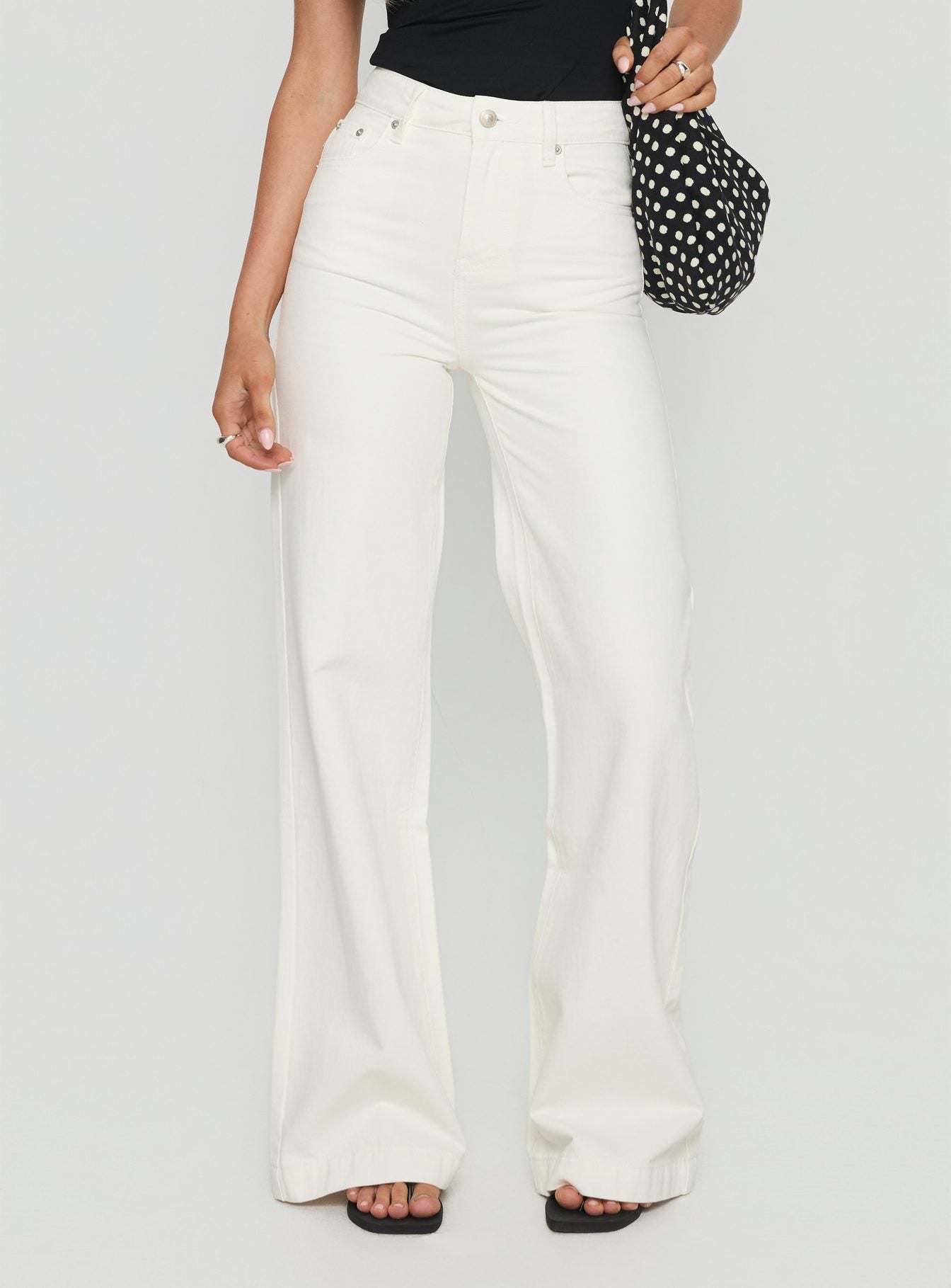 Alternative view of Goldie High Rise Wide Leg Jeans White