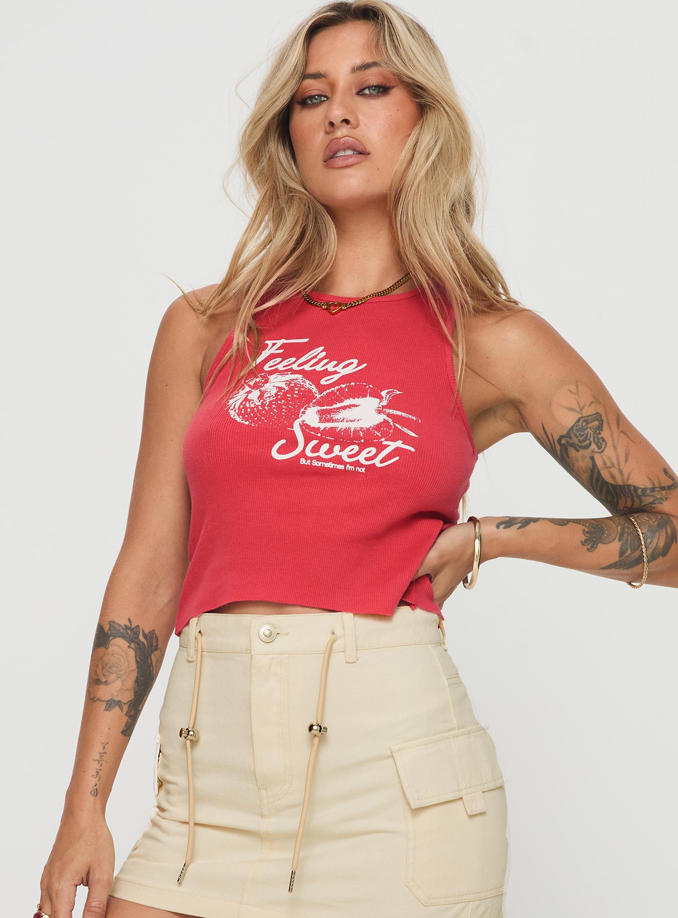 Alternative view of Berries N Sweets Tank Red