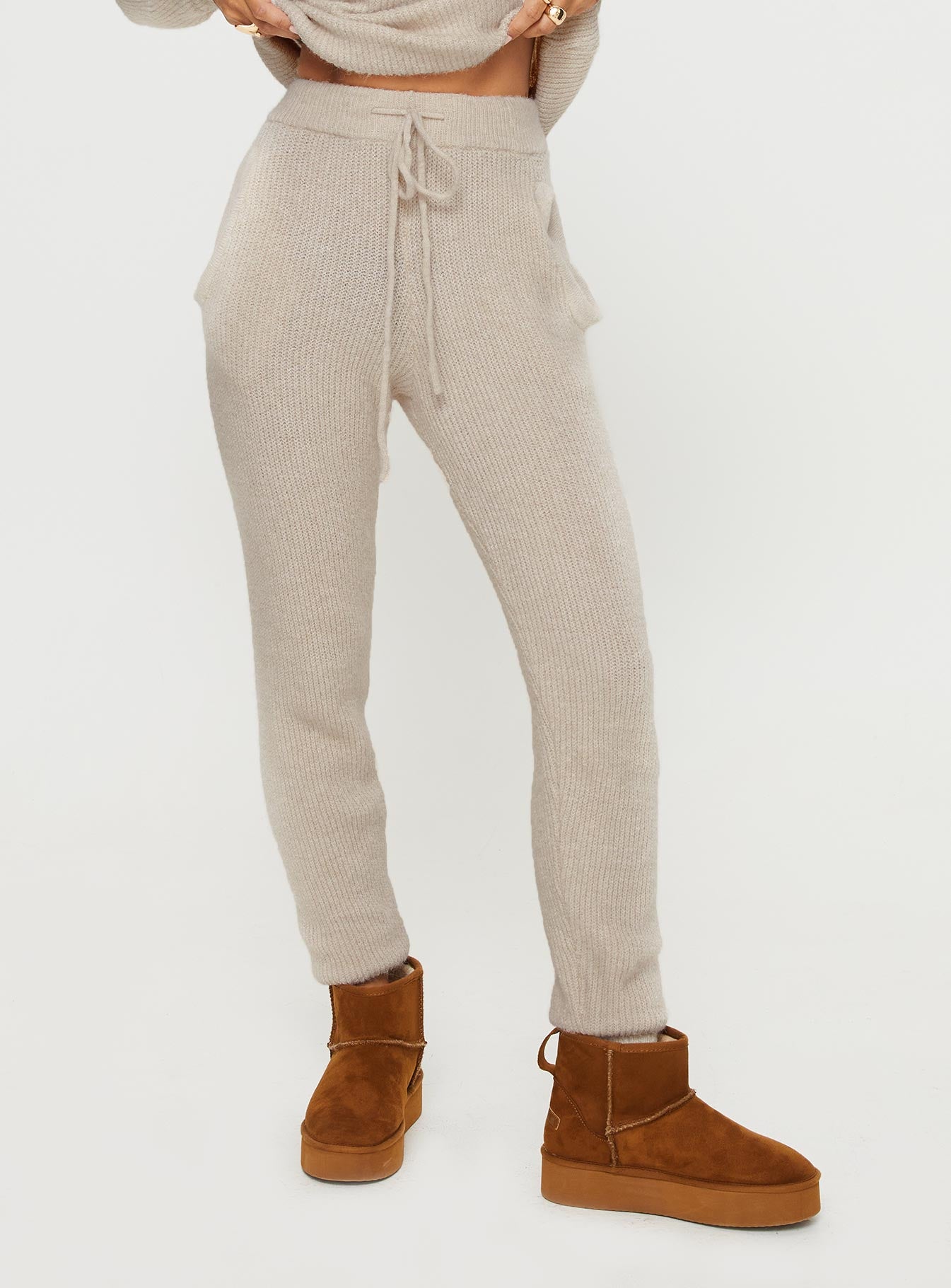 Alternative view of Abrams Rib Knit Pant Beige