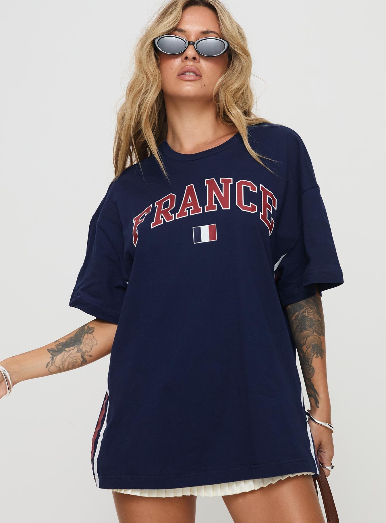 Alternative view of Goal France Oversized Tee Blue