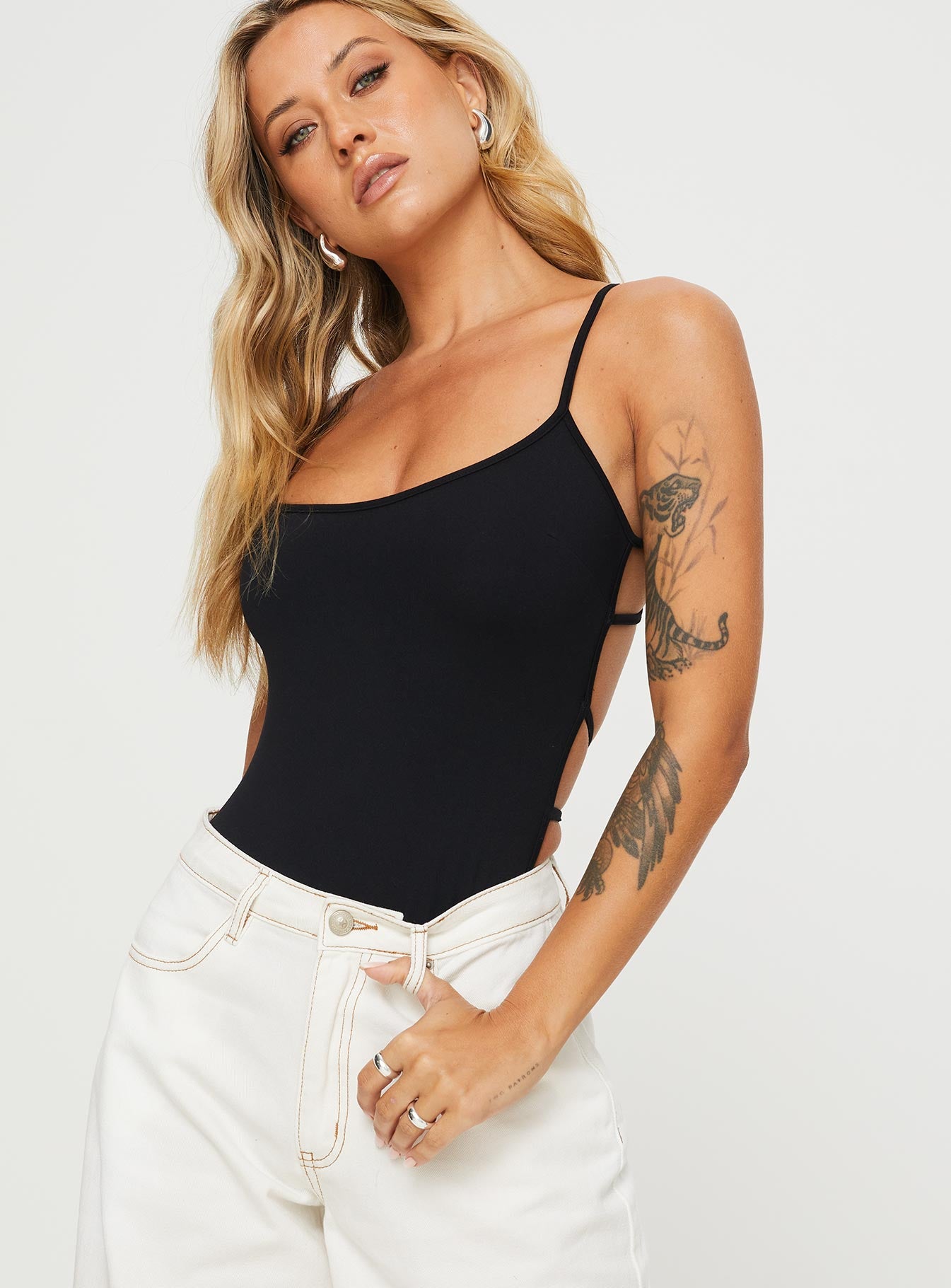 Alternative view of All Tied Up Bodysuit Black