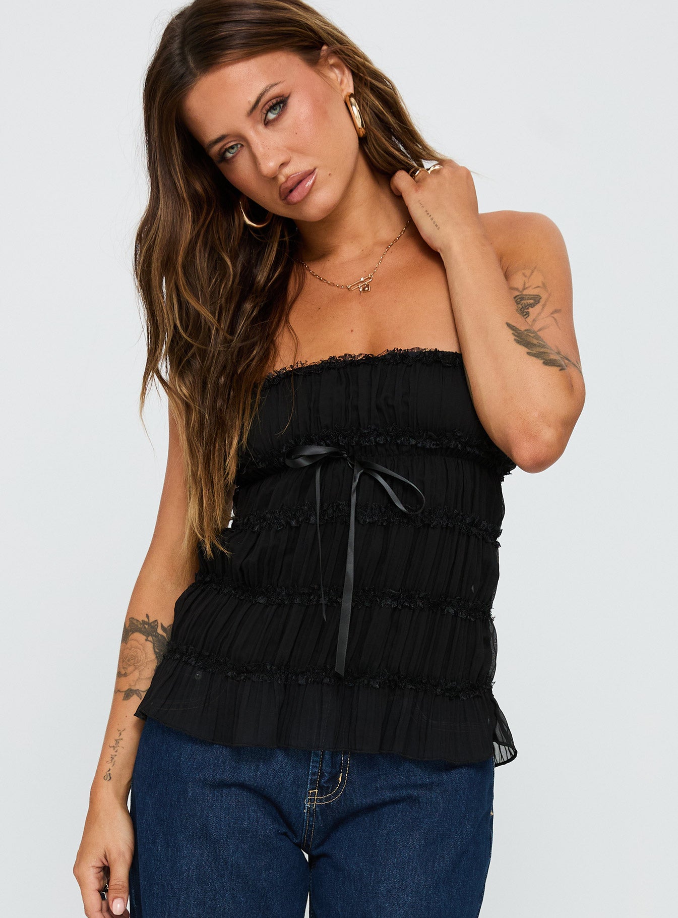 Alternative view of Avelina Strapless Top Black