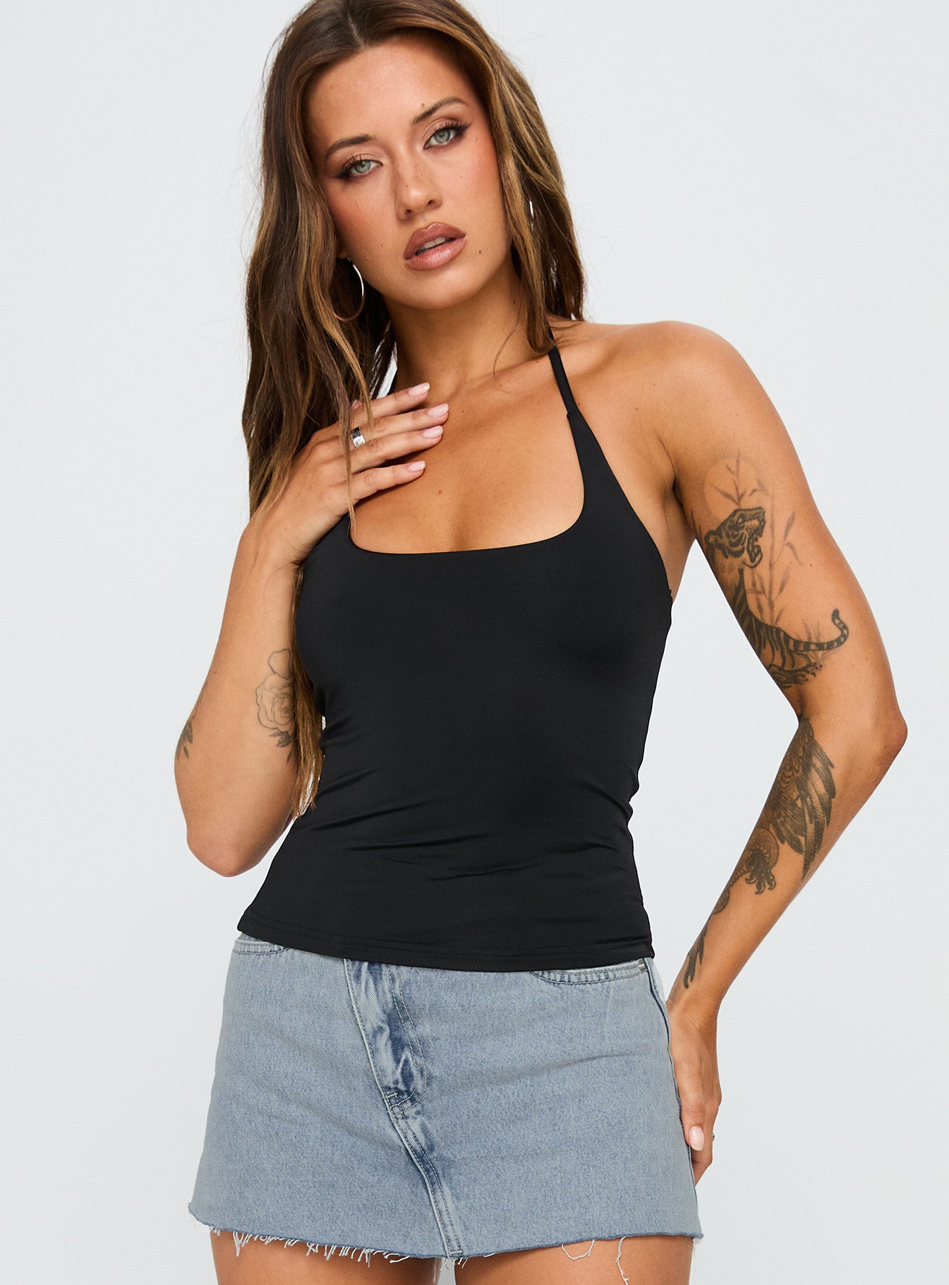 Alternative view of Ezekiel Nylon Top Black