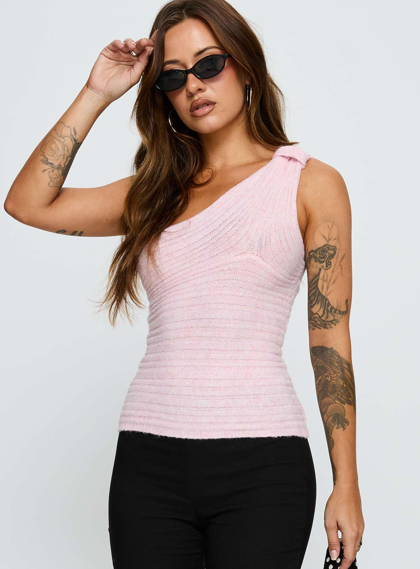 Alternative view of Cornella One Shoulder Top Pink