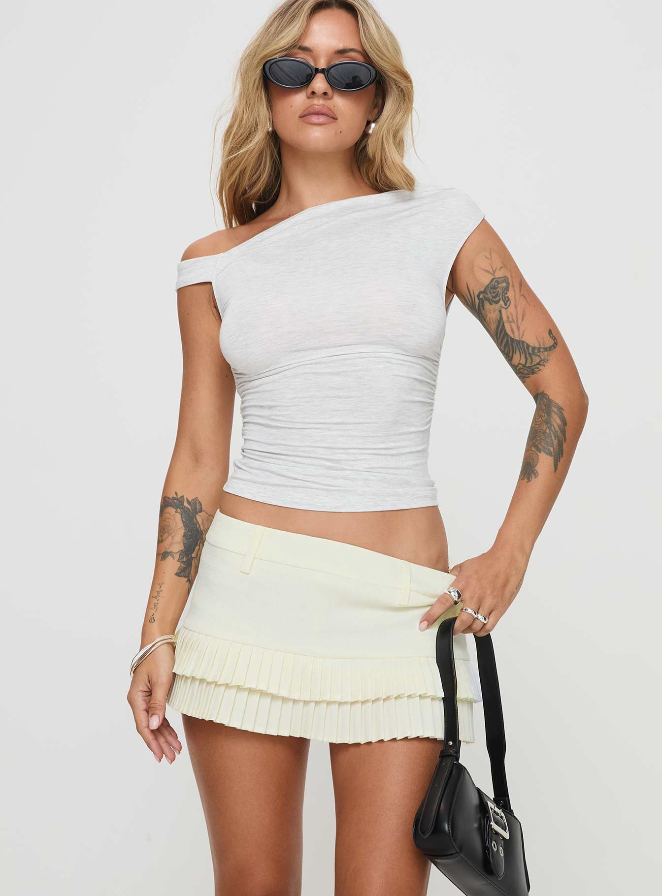 Alternative view of Deei Double Ruffle Mini Skort Soft Lemon