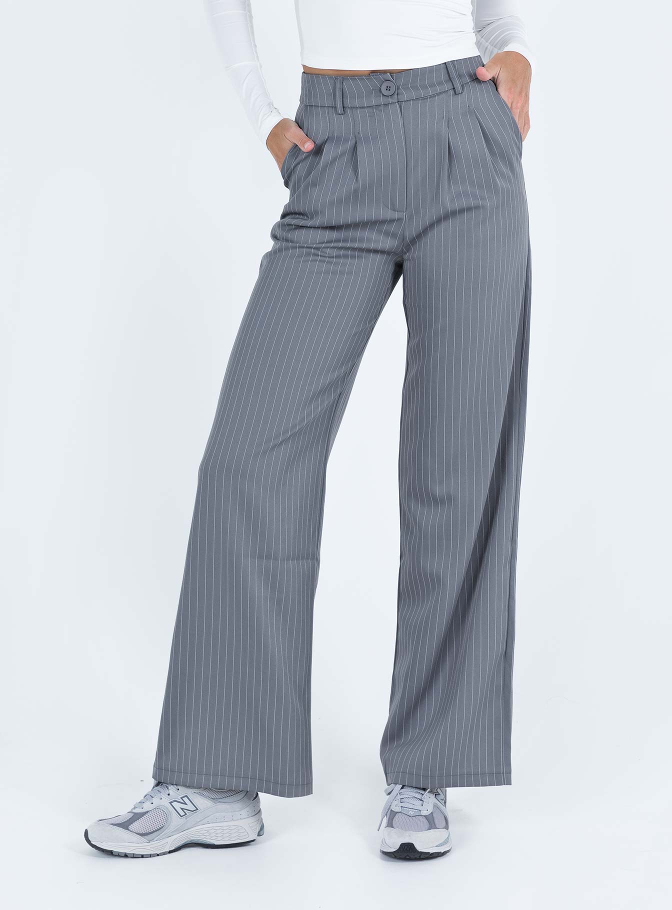 Alternative view of Archer Pants Pinstripe Grey Tall
